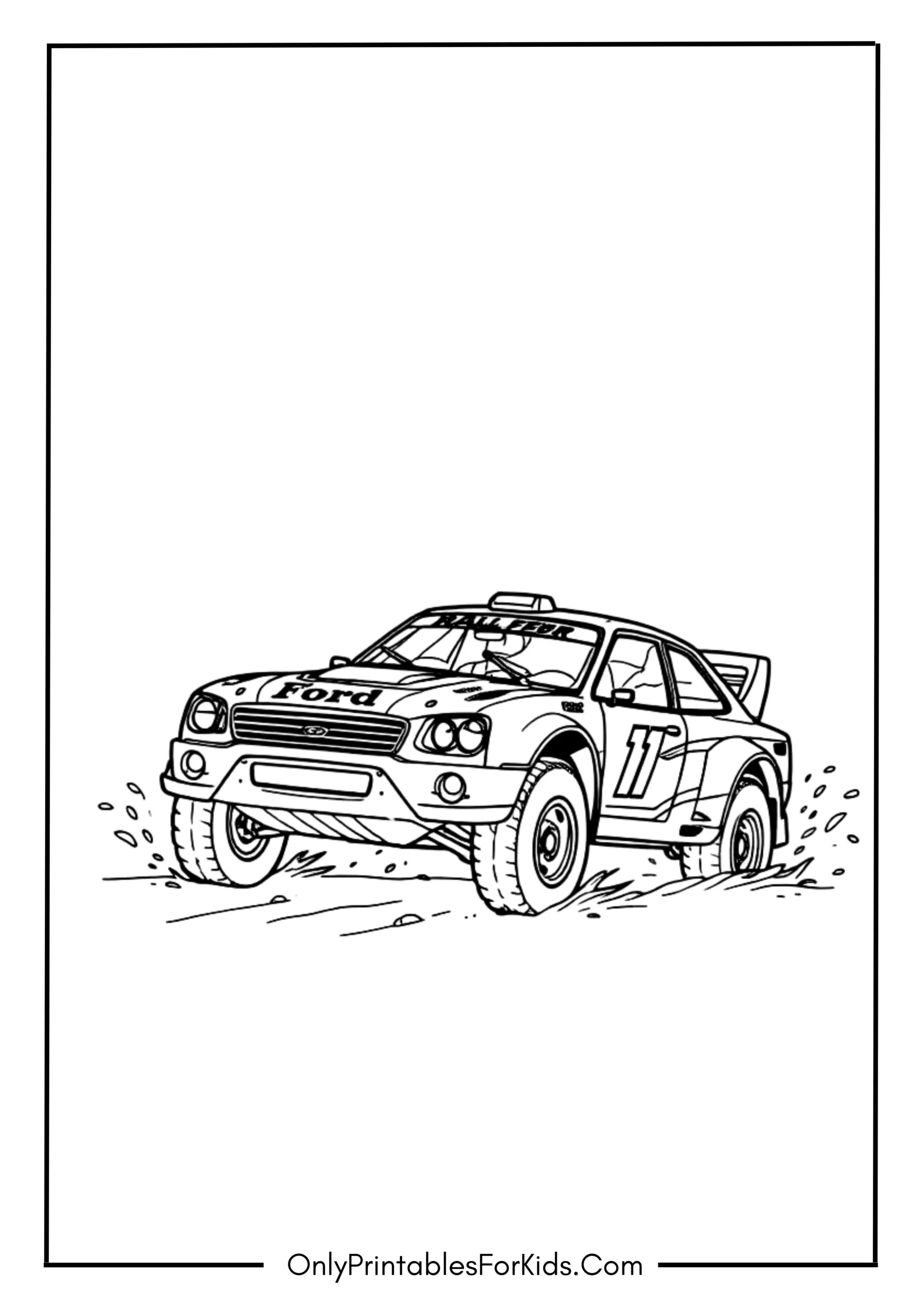 Ford Rally Car Coloring Page