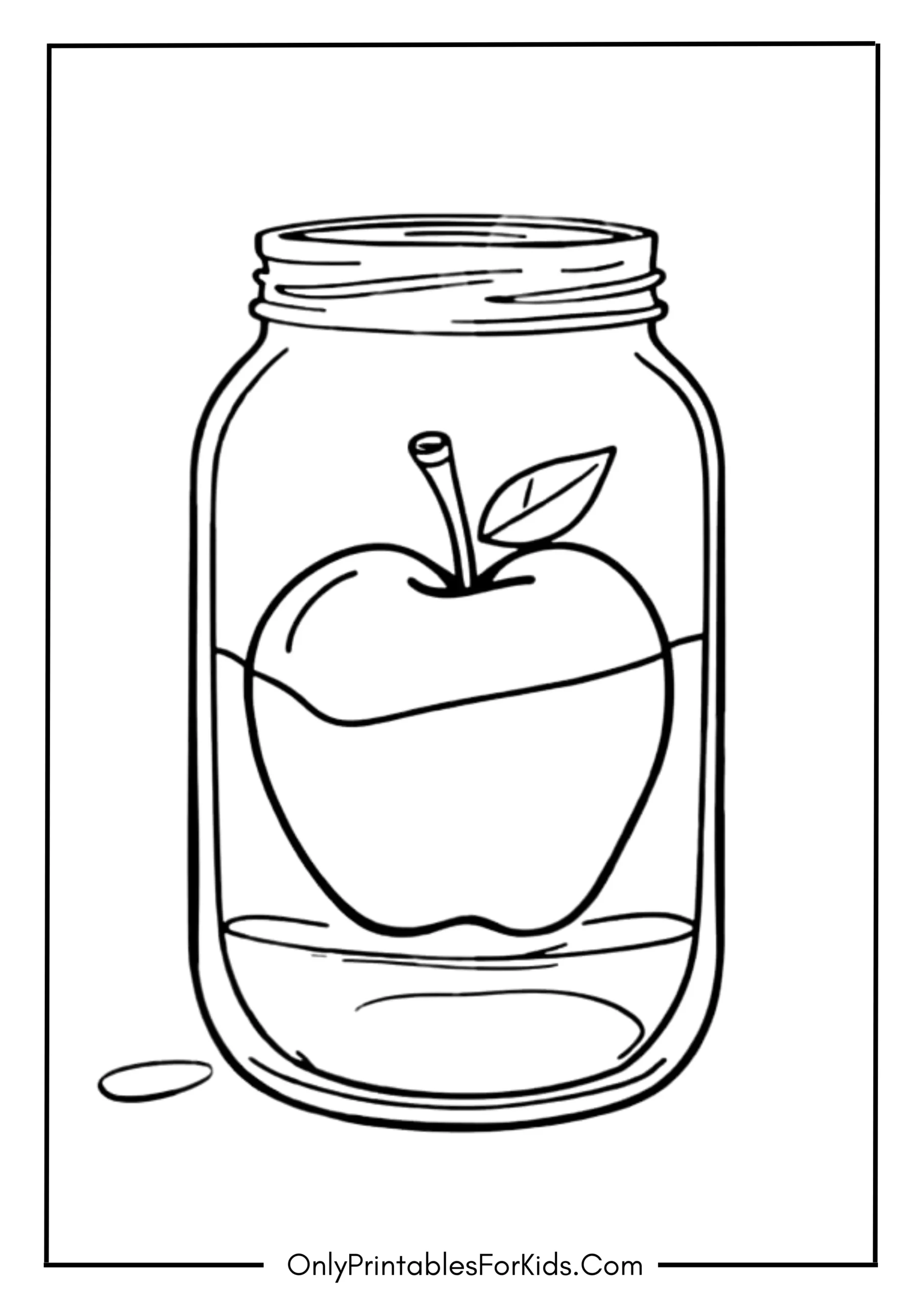 Fresh Apple Floating in a Glass Jar of Honey