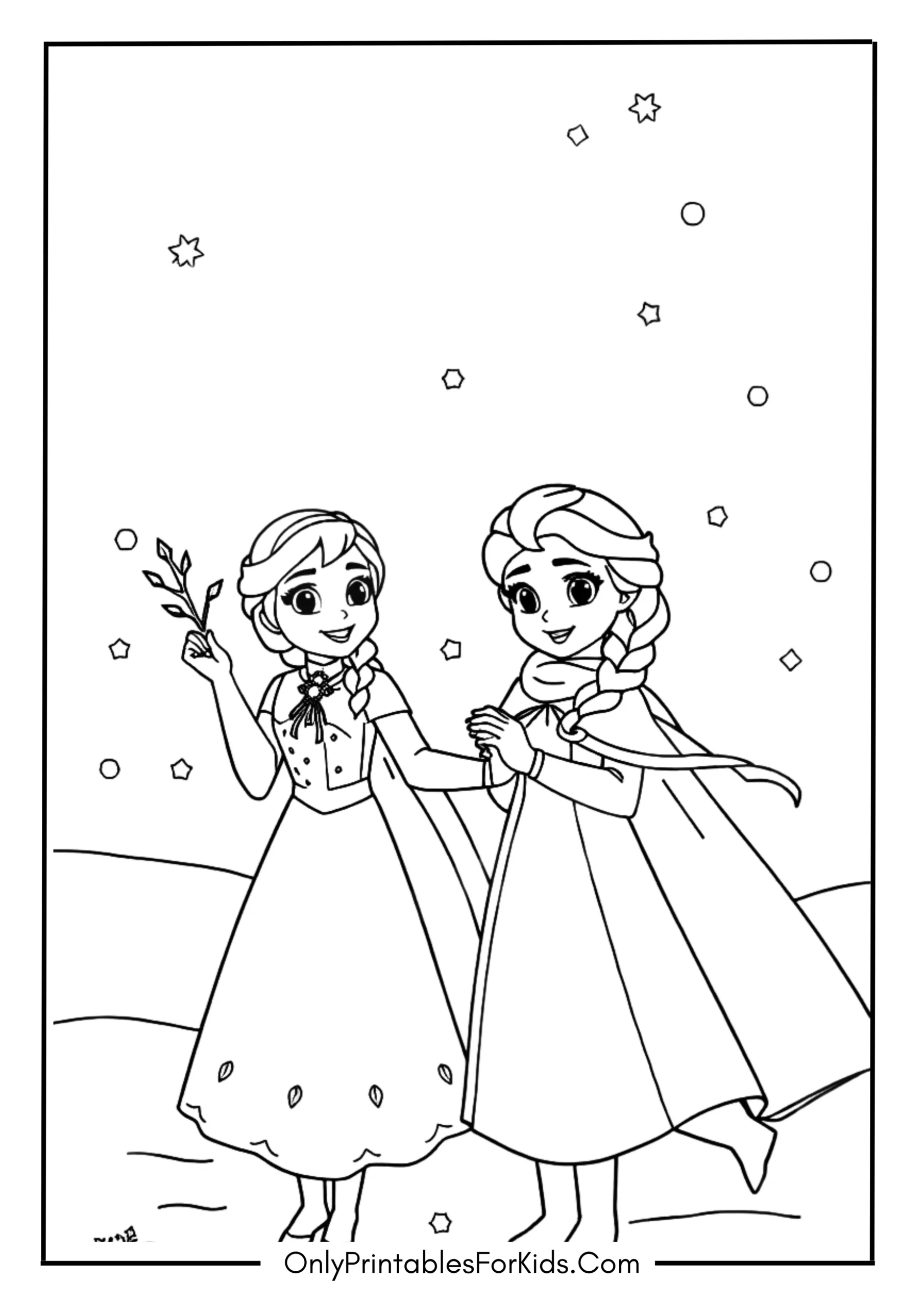 Frozen Anna and Elsa Enjoying a Winter Day Together