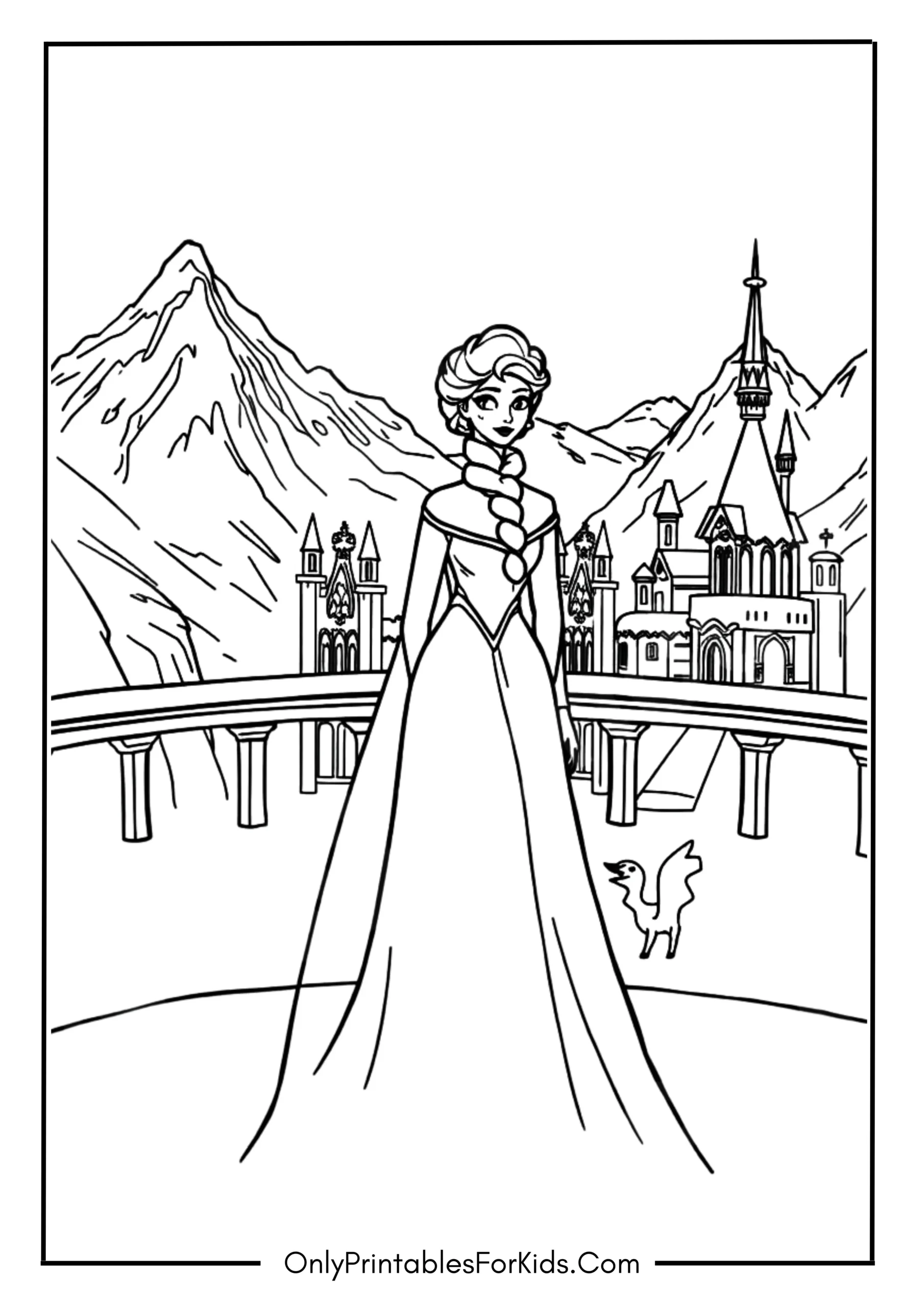 Frozen Elsa Watching Over Arendelle from Her Ice Palace