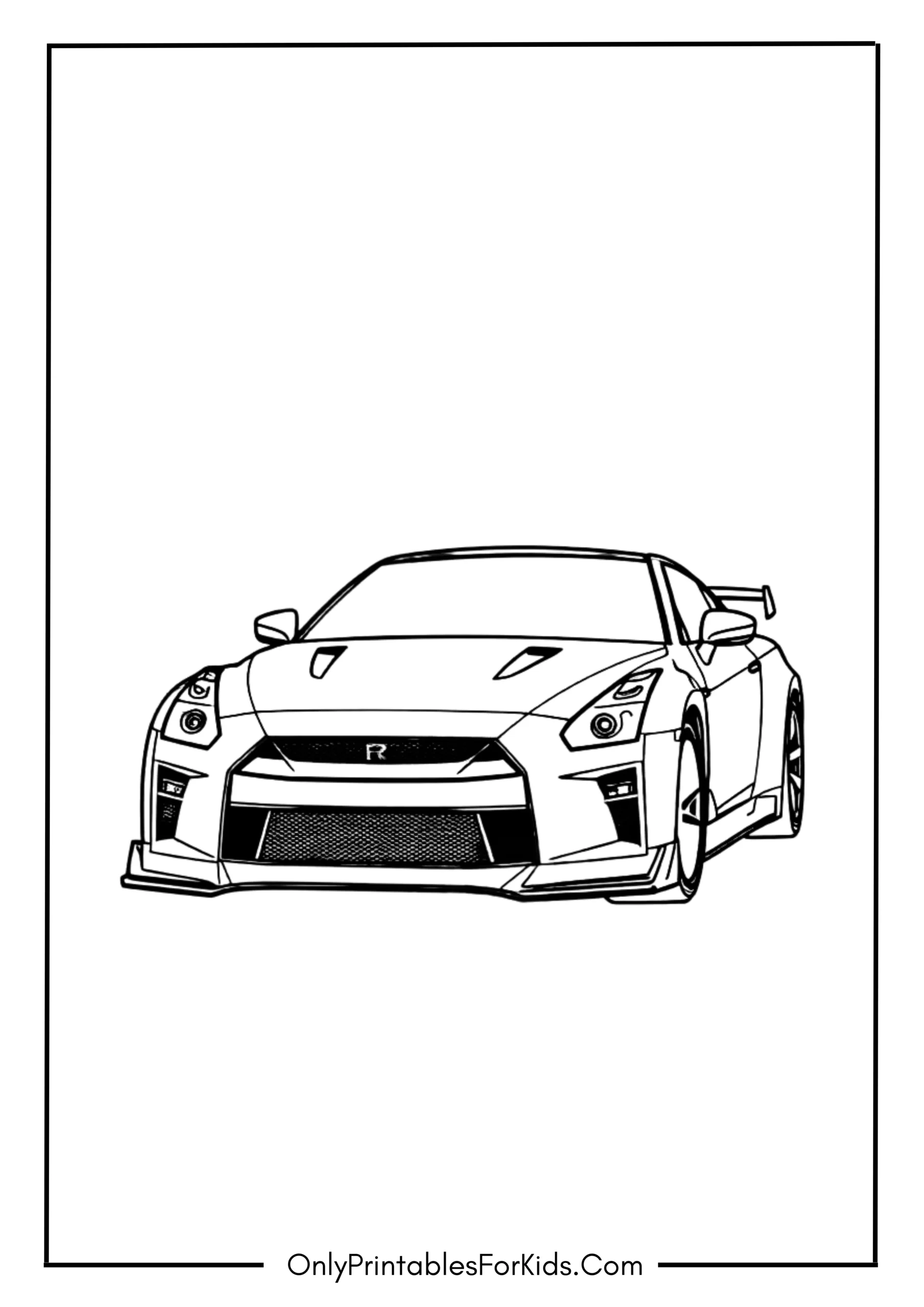 GTR Car Coloring Page