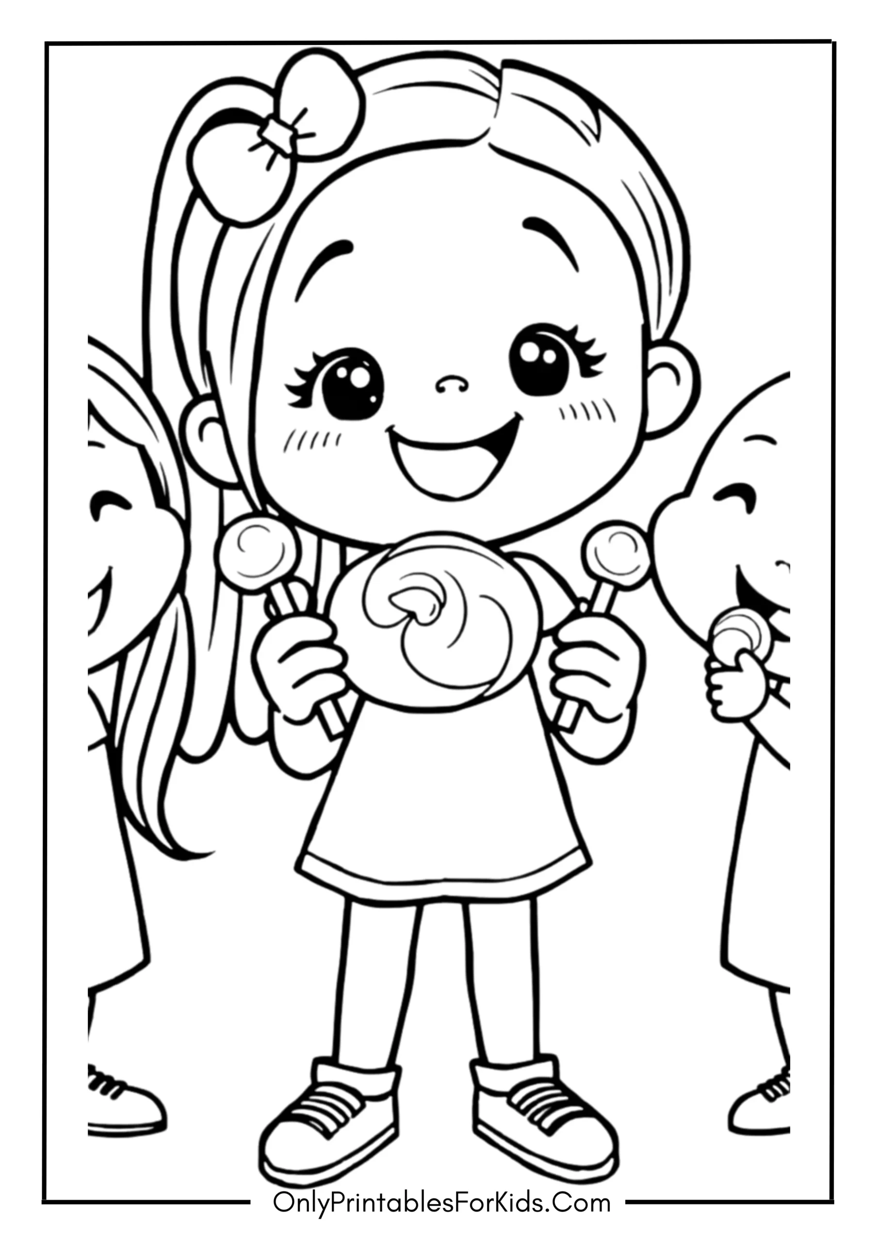 Girl Sharing Candy with Friends