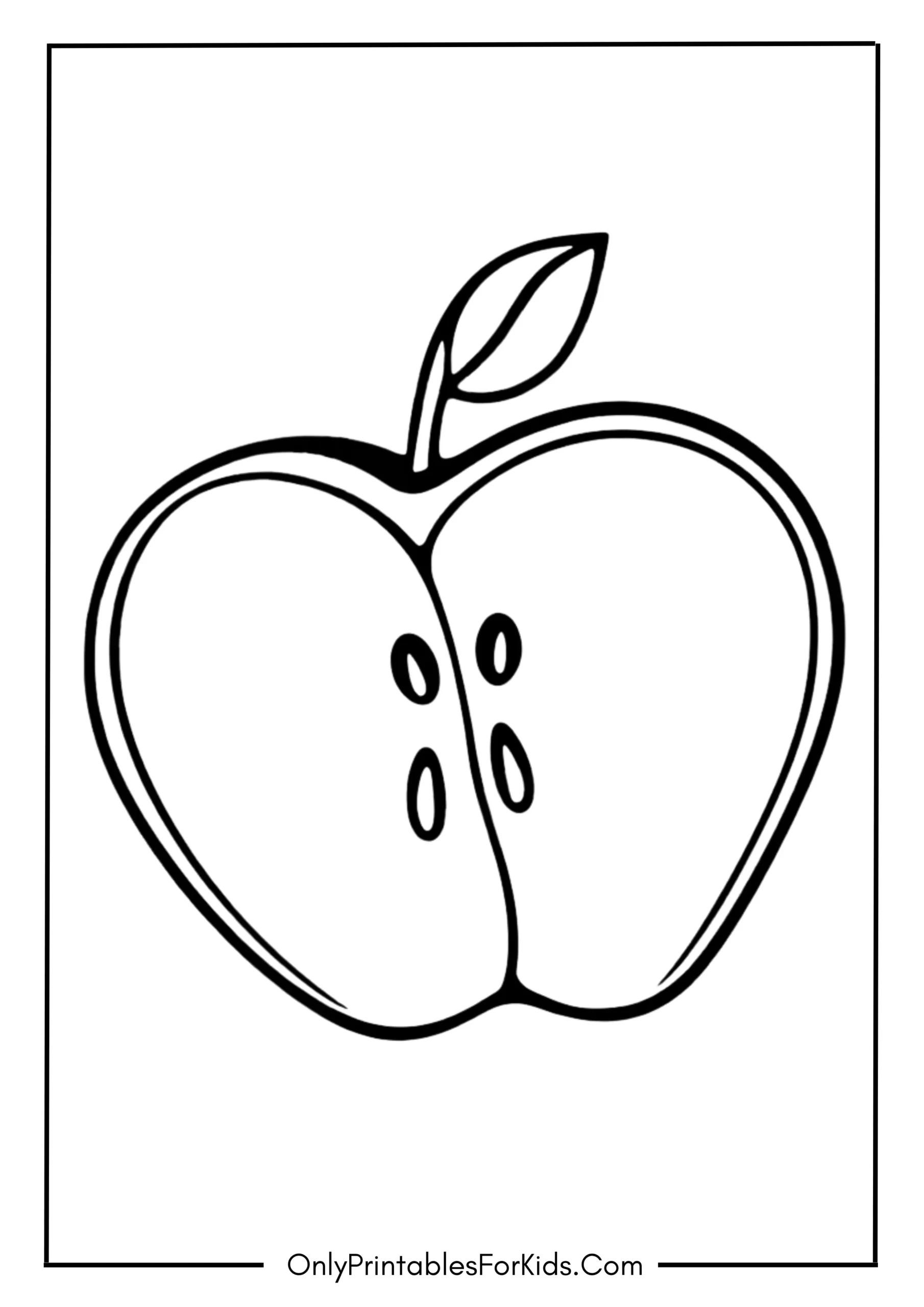 Half Cut Apple with Hidden Seeds