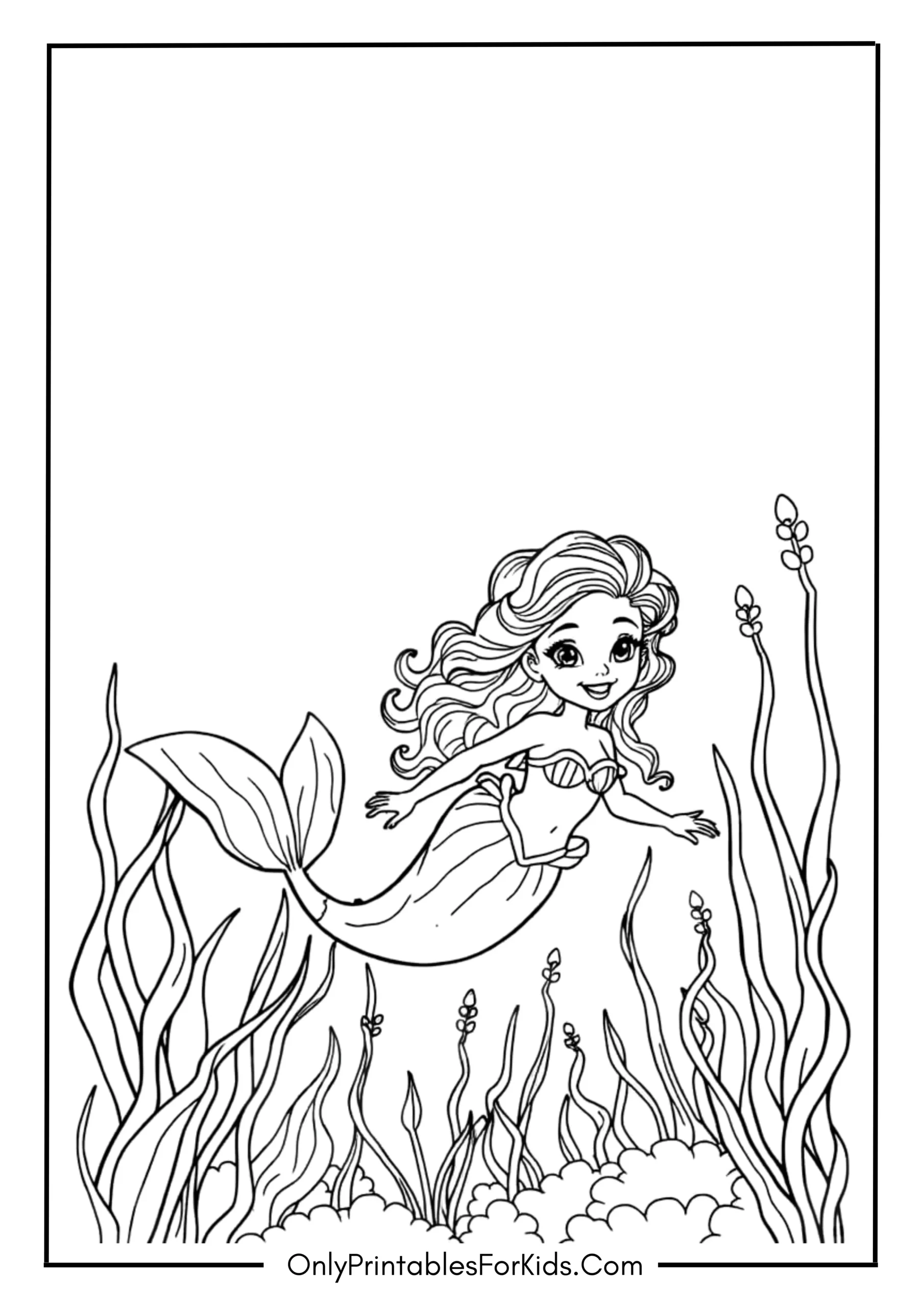 Halle Bailey Little Mermaid Coloring Page 2 scaled