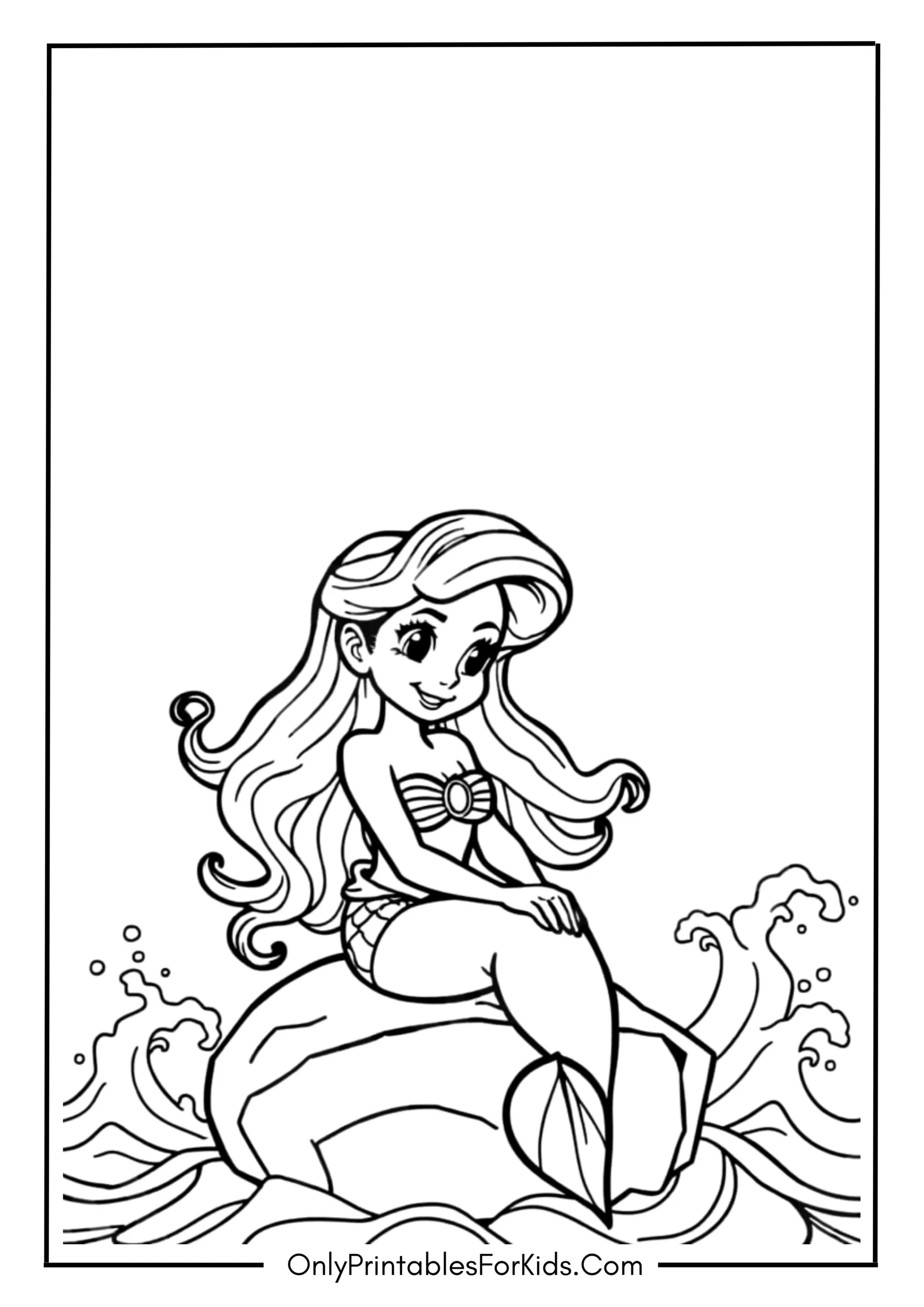 Halle Bailey Little Mermaid Coloring Page 3 scaled