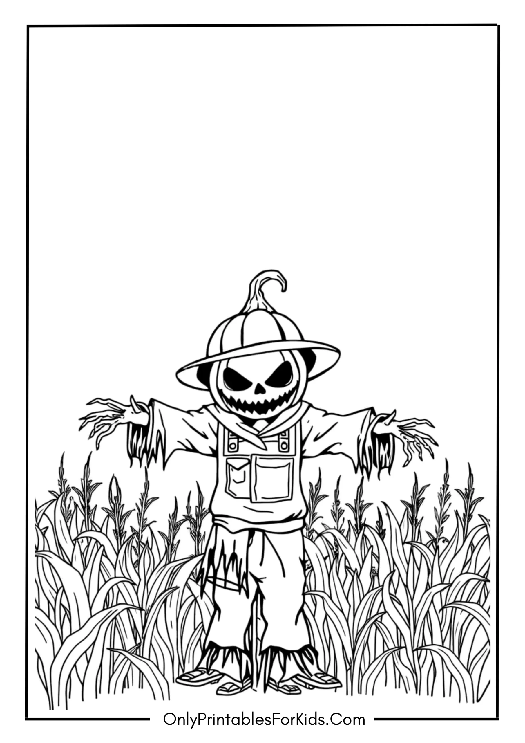 Halloween Scarecrow Coloring Page