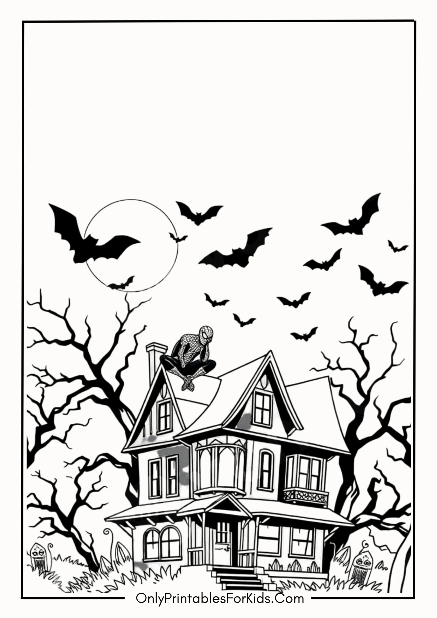 Halloween Spider-Man Coloring Page