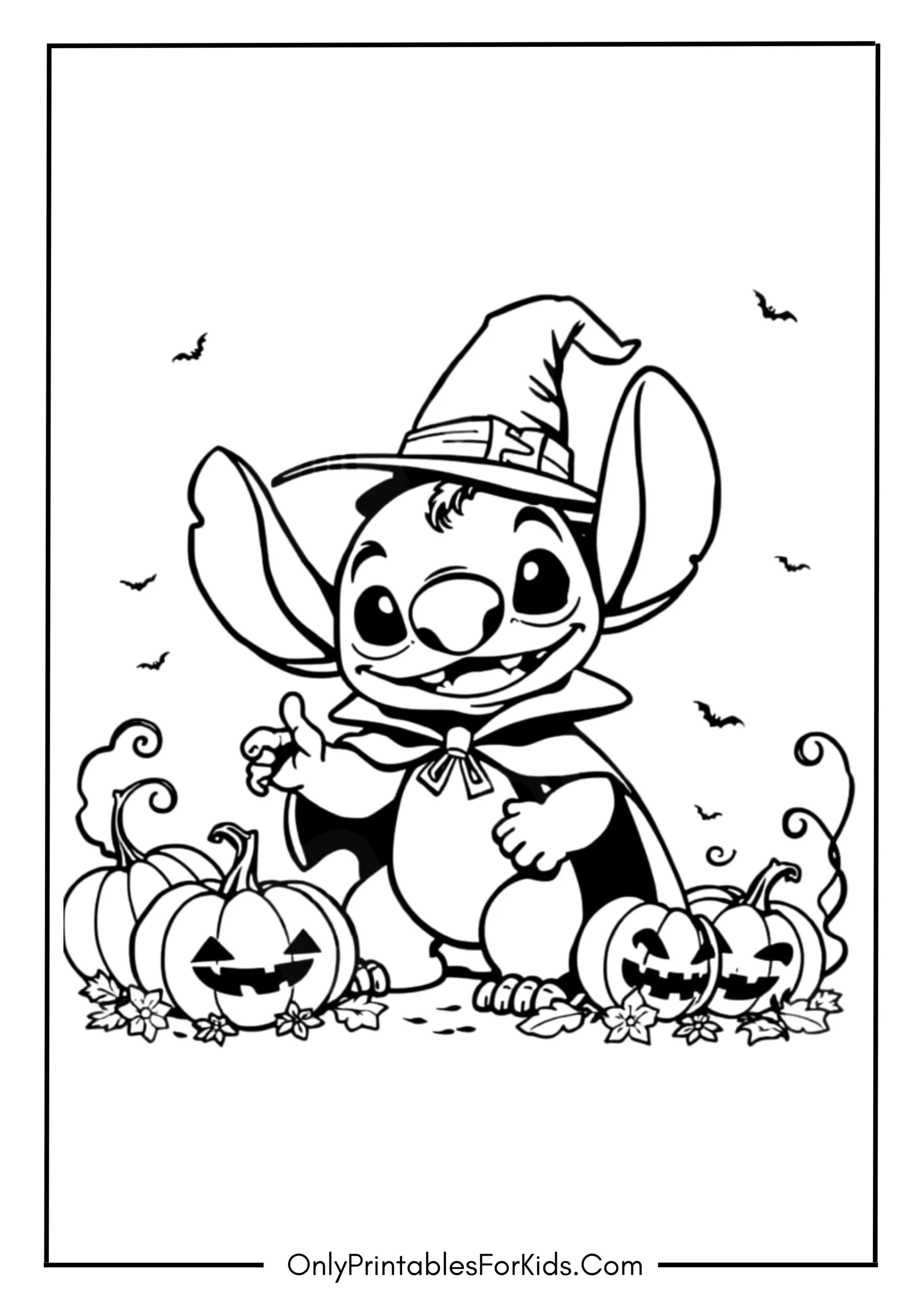 Halloween Stitch Coloring Page scaled