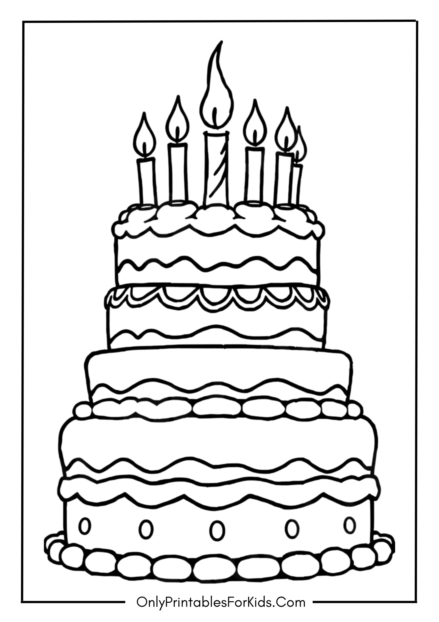 Happy Birthday Cake Coloring Pages