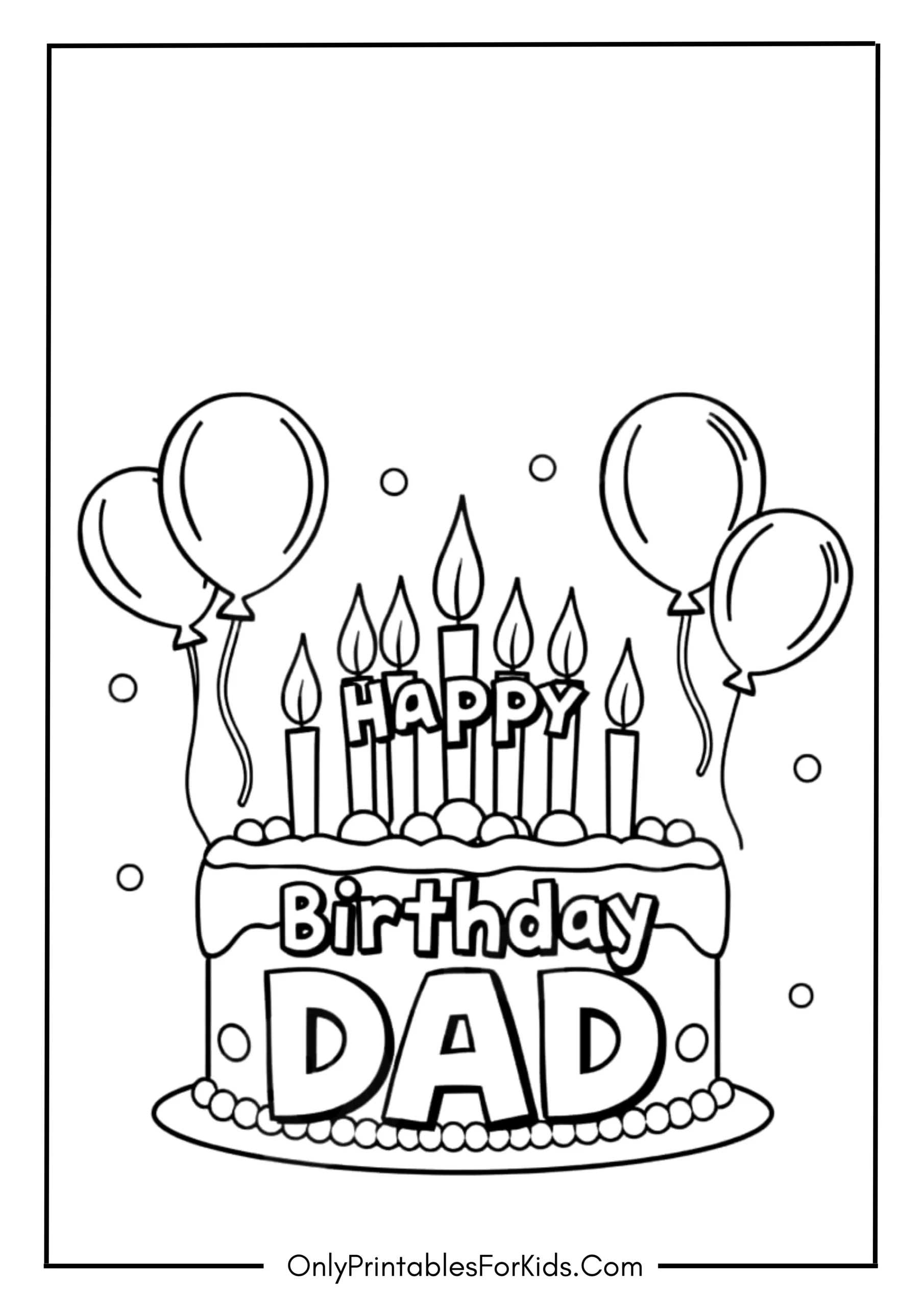 Happy Birthday Dad Coloring Pages