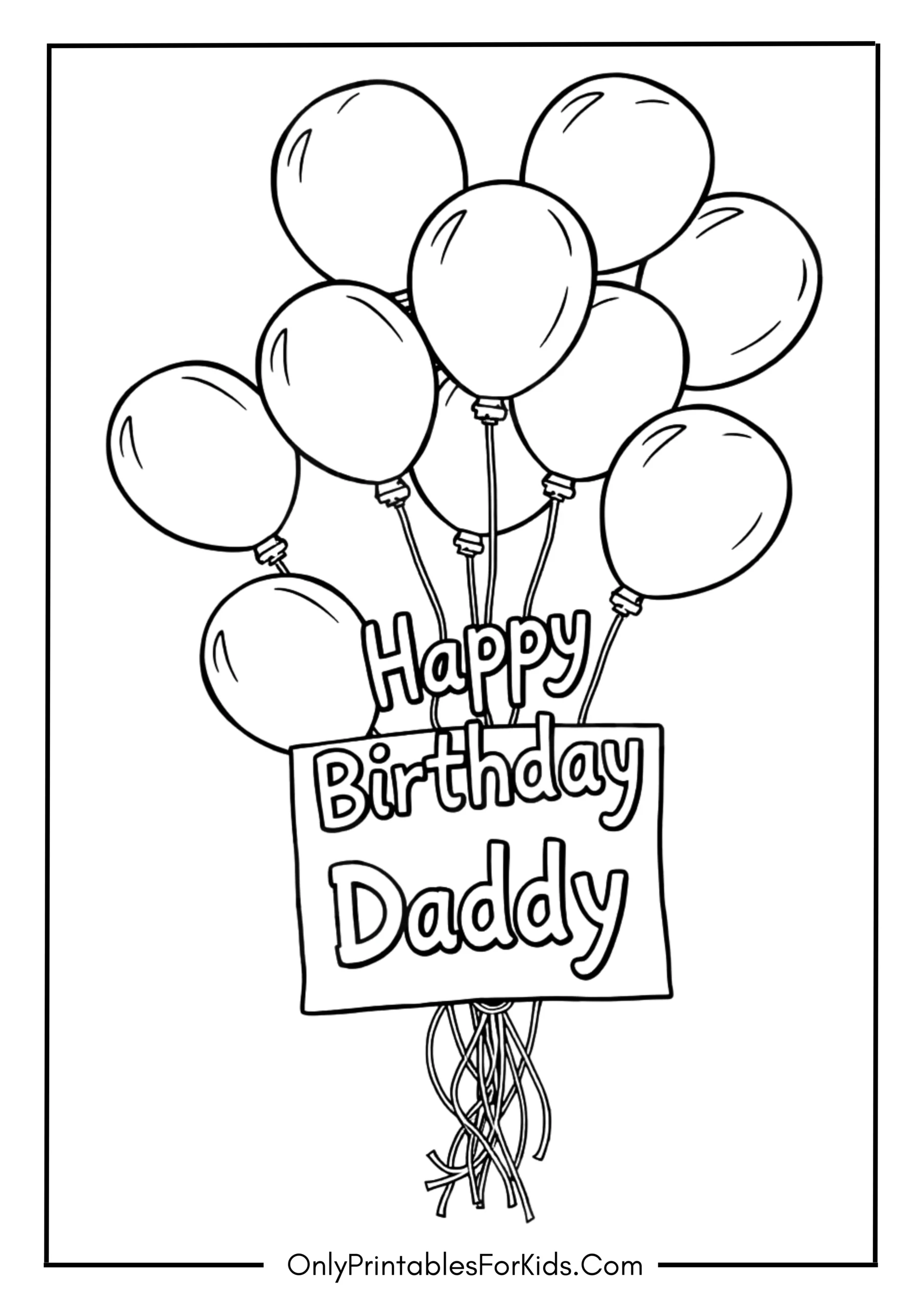 Happy Birthday Daddy Coloring Pages
