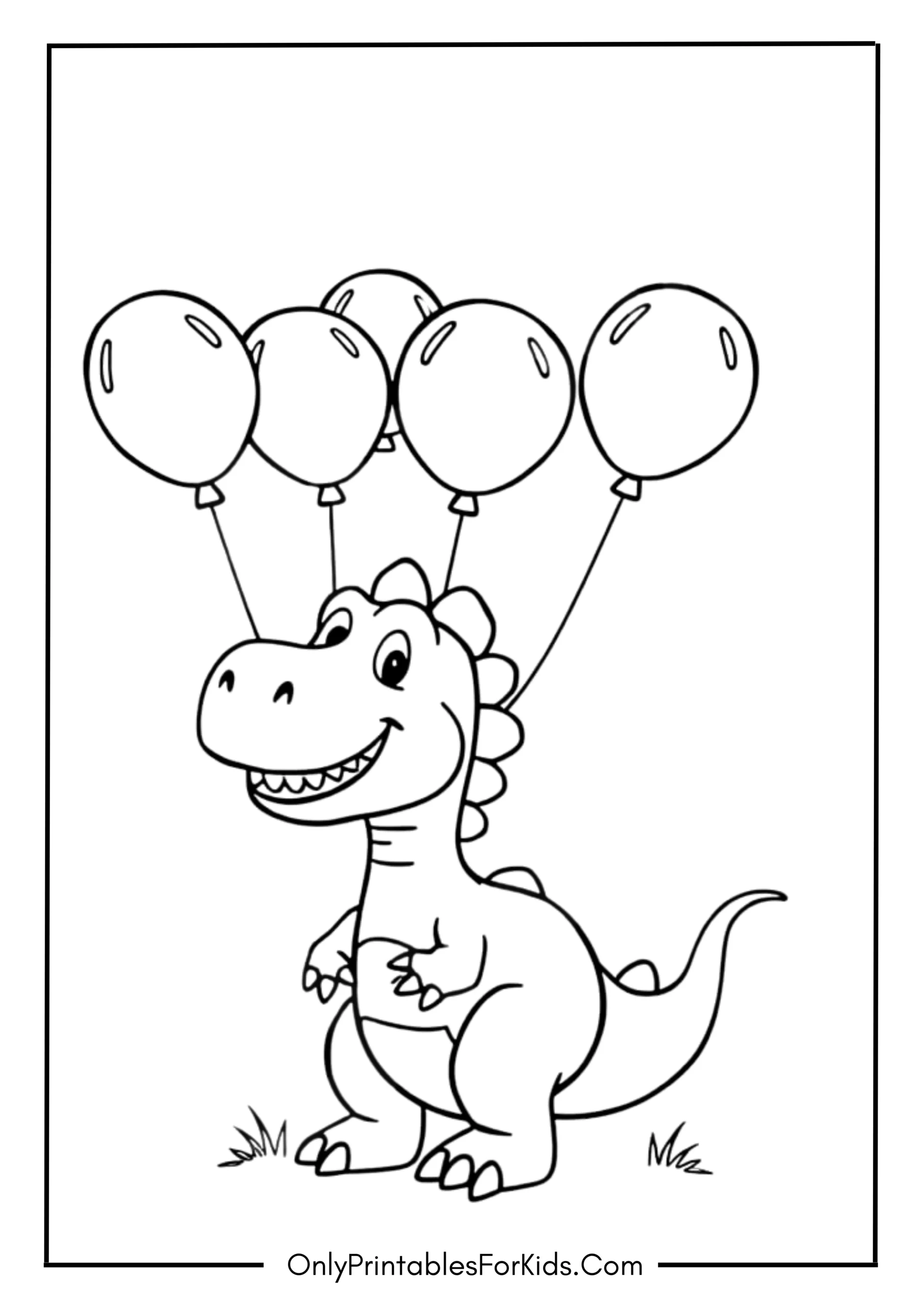 Happy Birthday Dinosaur Coloring Pages