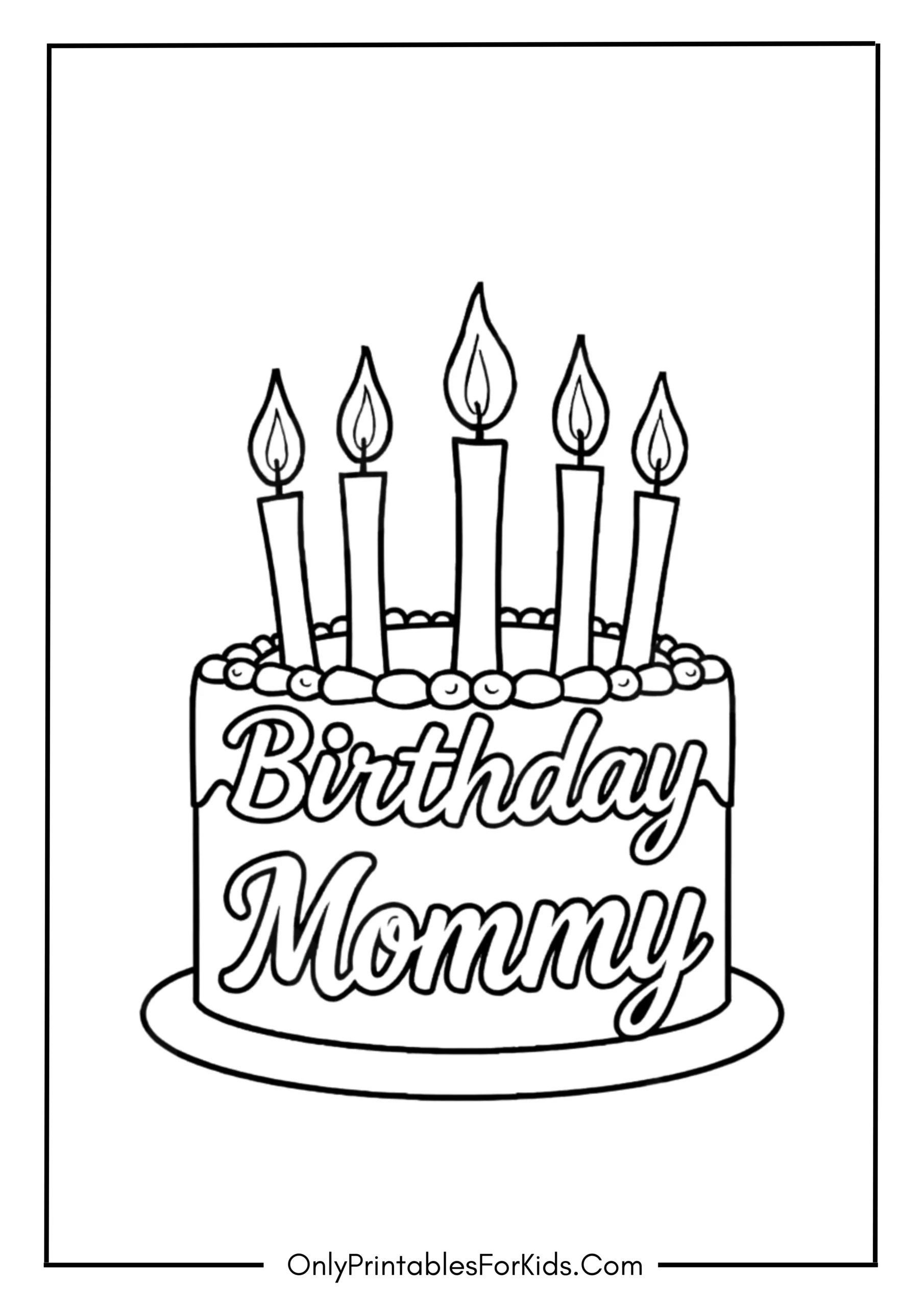 Happy Birthday Mommy Coloring Pages