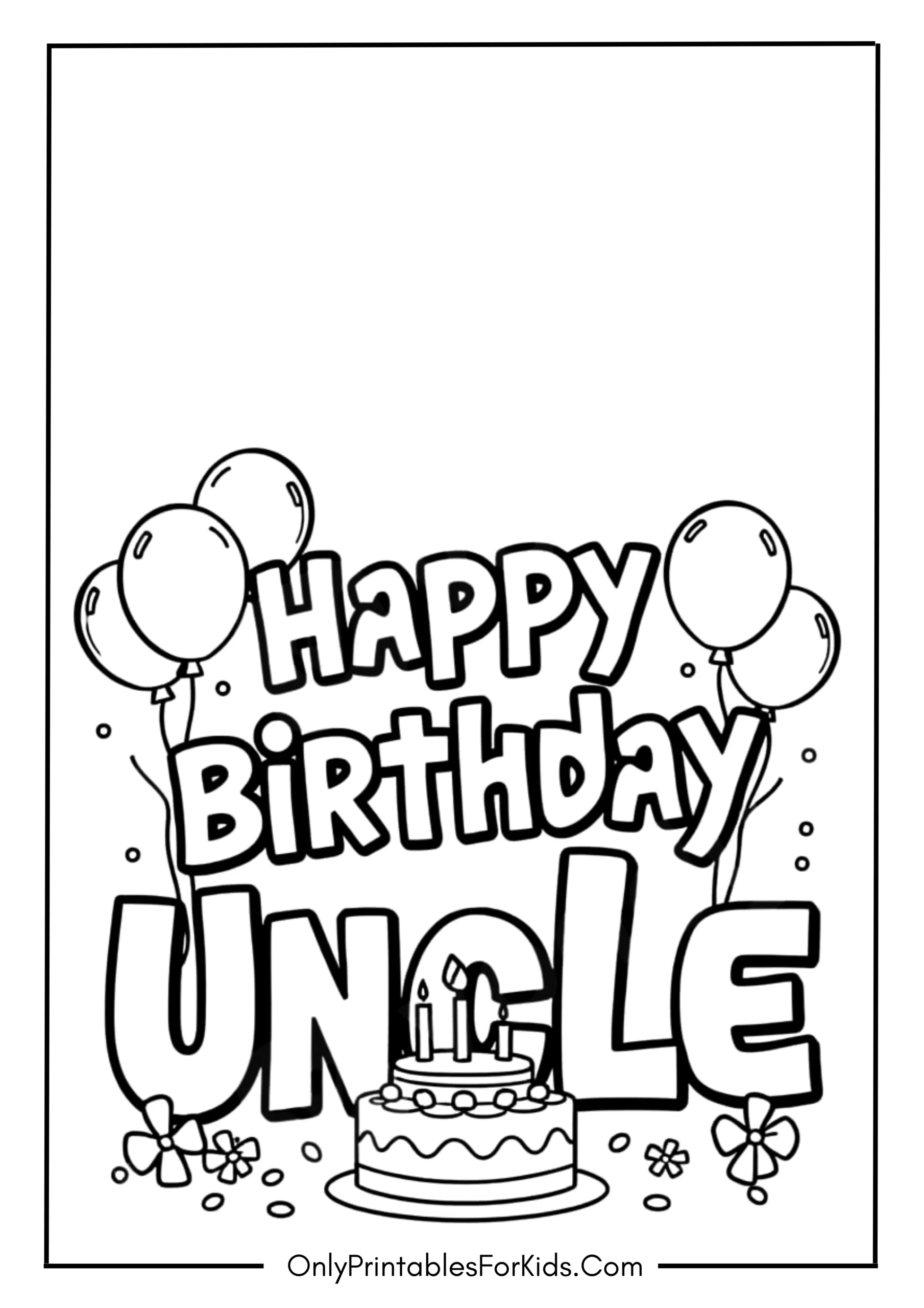 Happy Birthday Uncle Coloring Pages