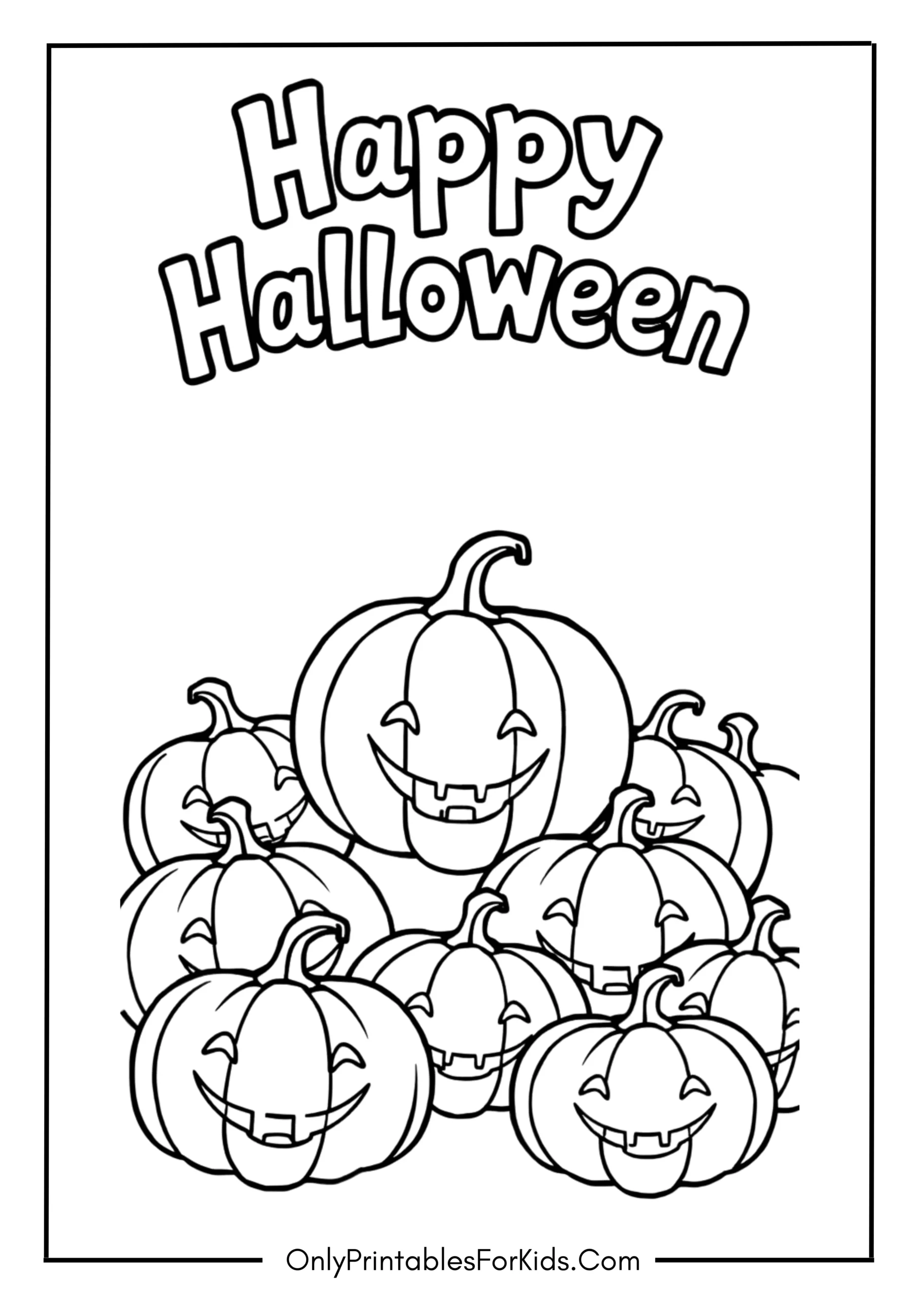 Happy Halloween Pumpkin Coloring Page