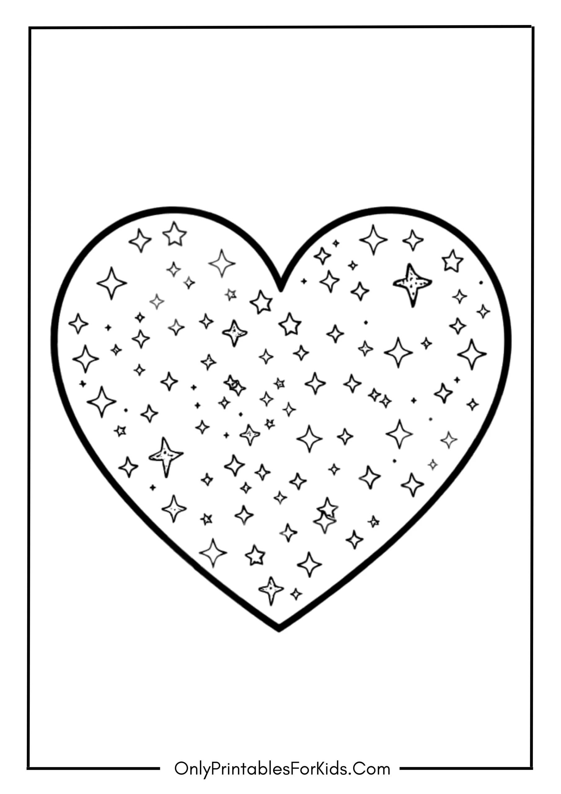 Heart with Glitter Effect Design Coloring Page