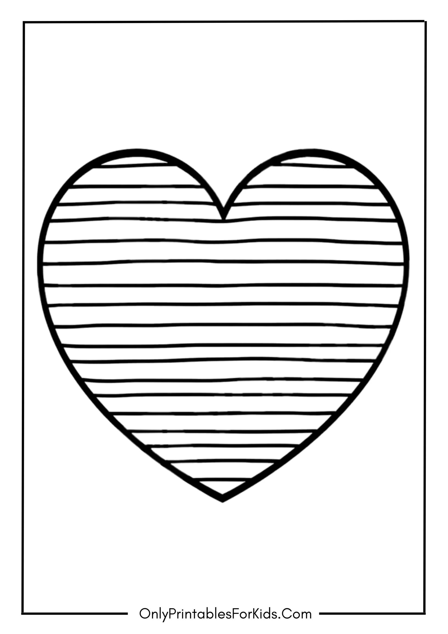 Heart with Stripes Coloring Page