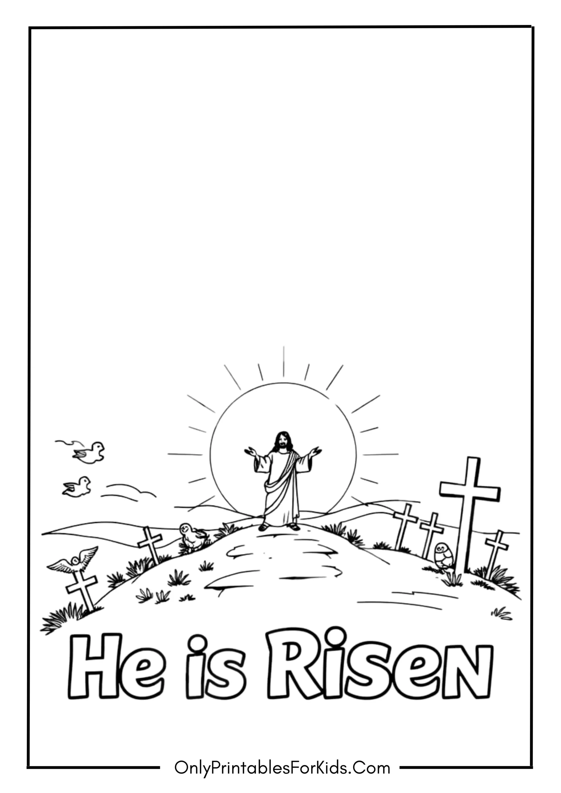 Jesus He Is Risen Coloring Page
