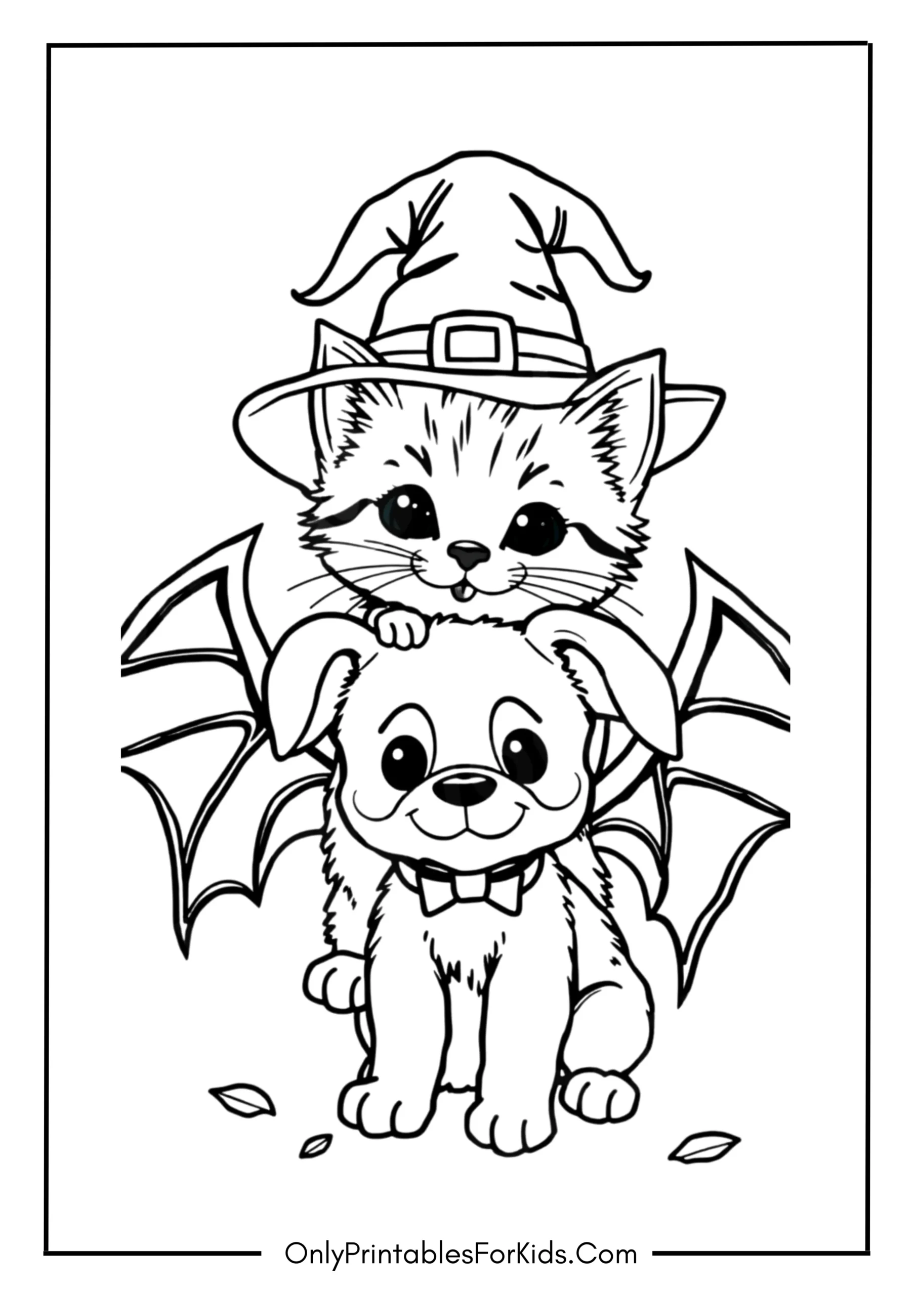 Kitten and Puppy Dressed Up for Halloween