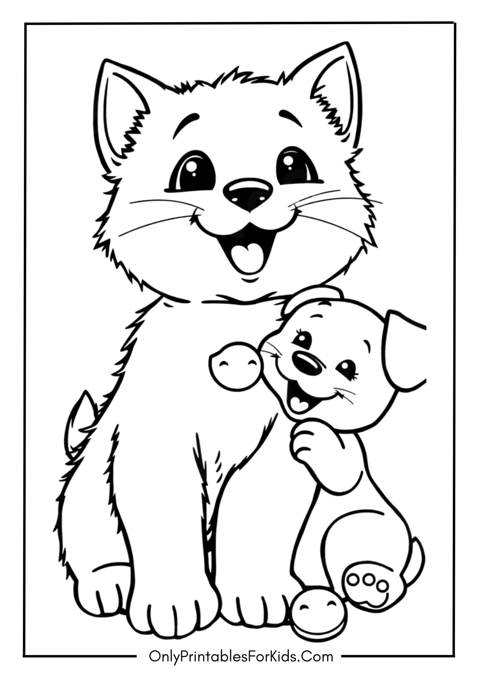 Kitten and Puppy Sharing Treats