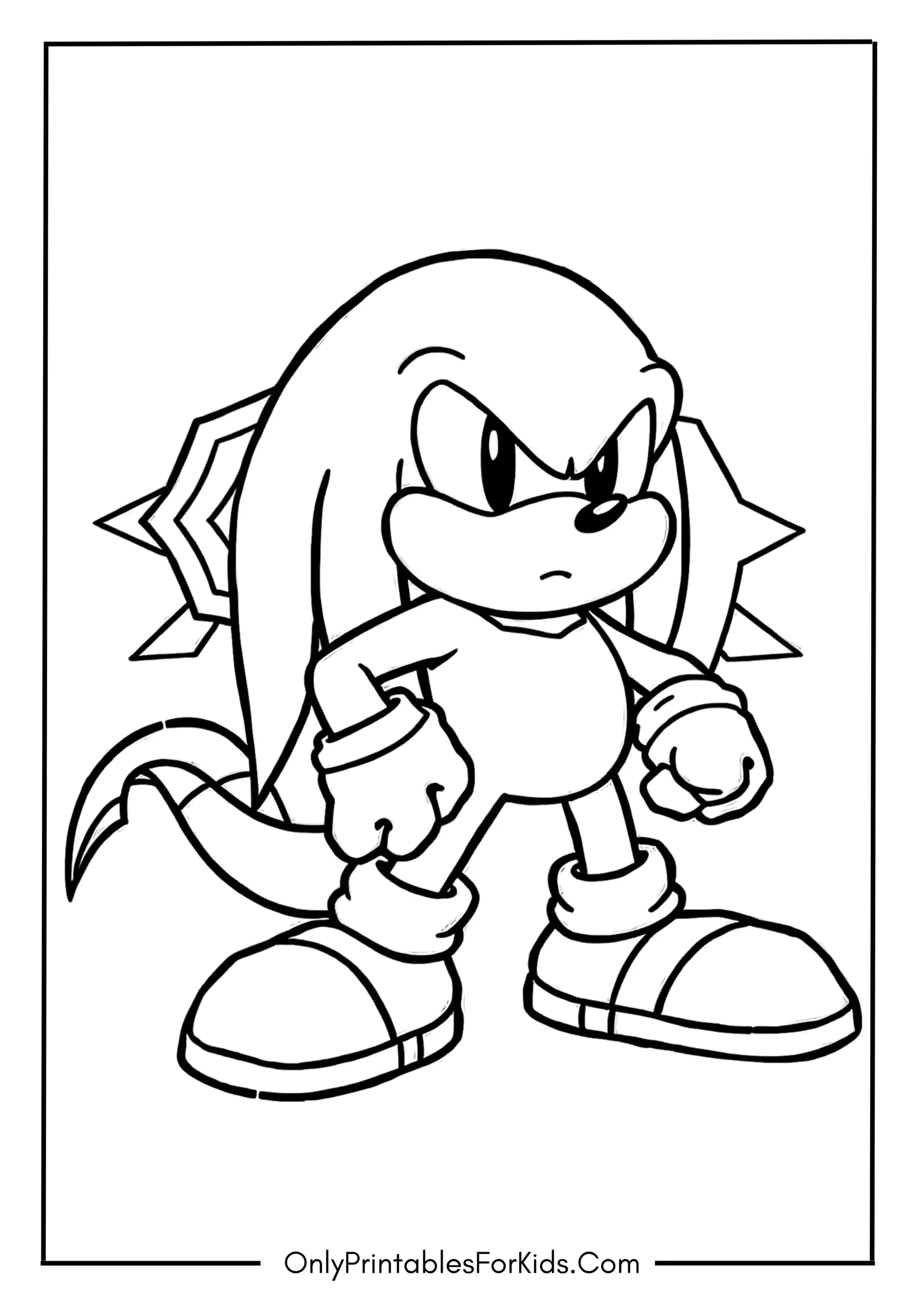 Knuckles From Sonic Coloring Page