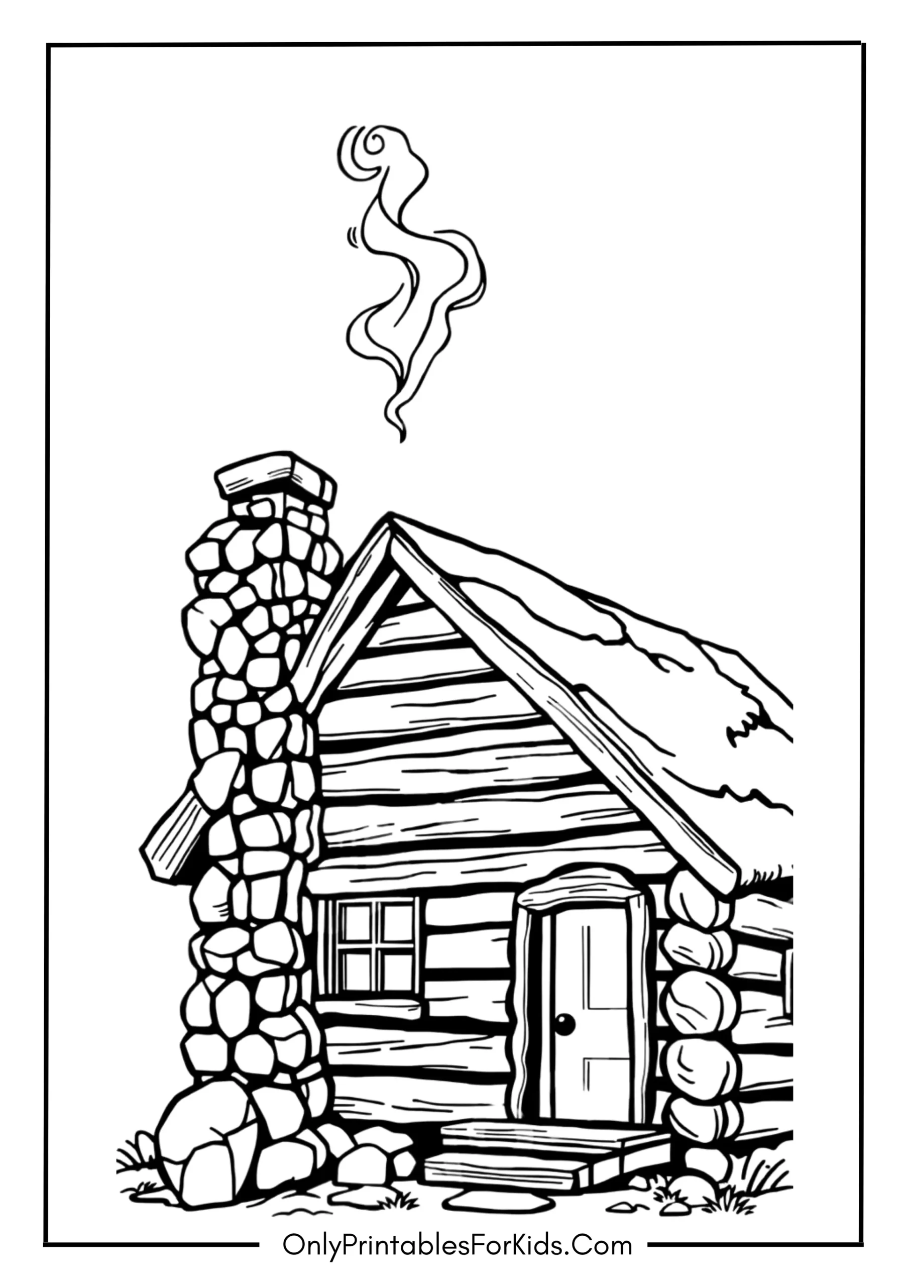 Log Cabin with Stone Chimney scaled