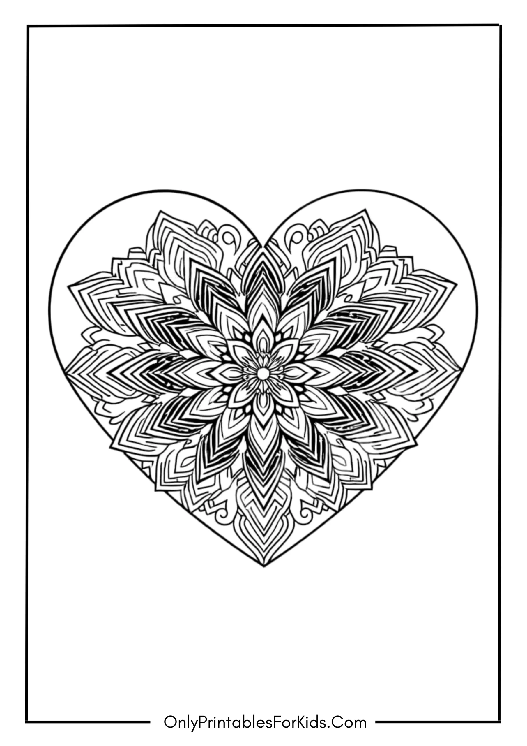 Mandala Heart Coloring Page