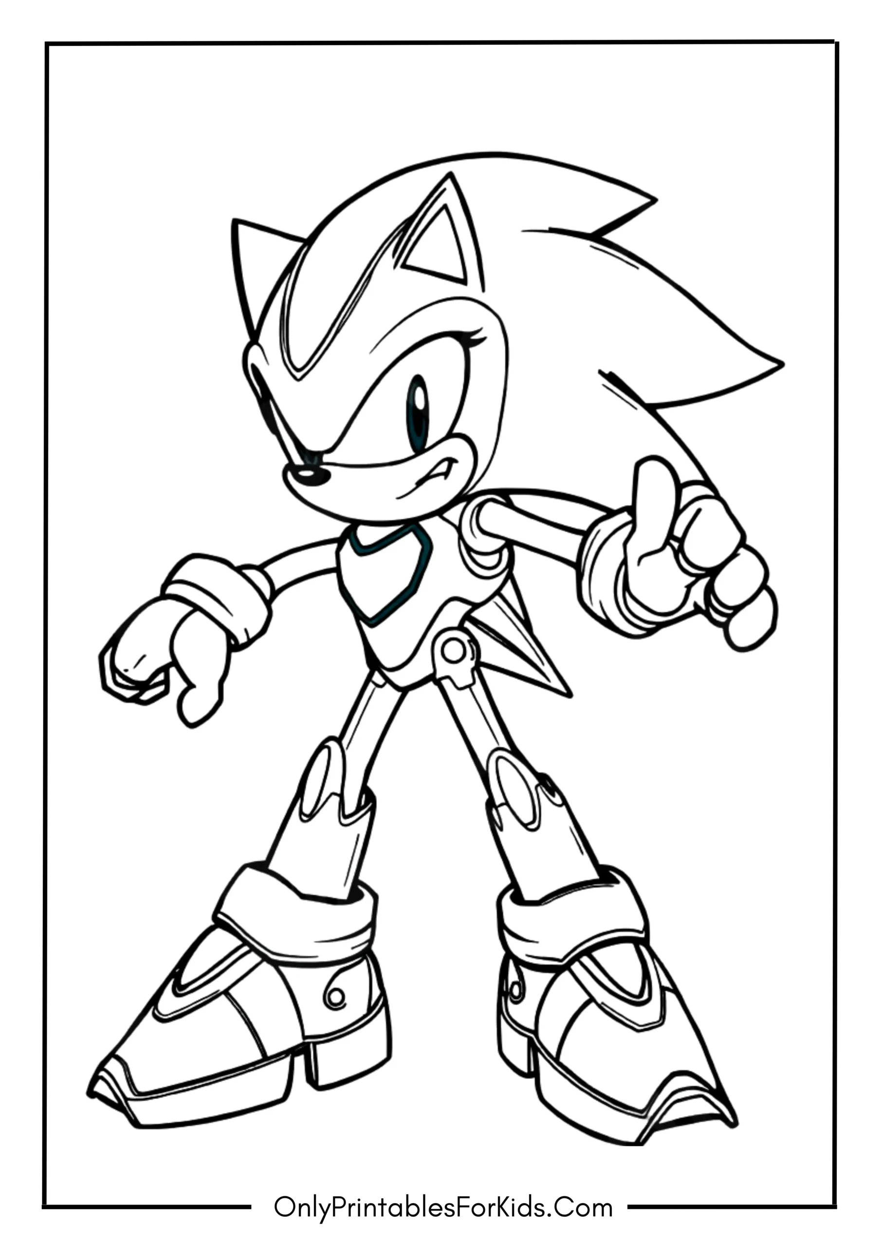 Metal Sonic Coloring Page