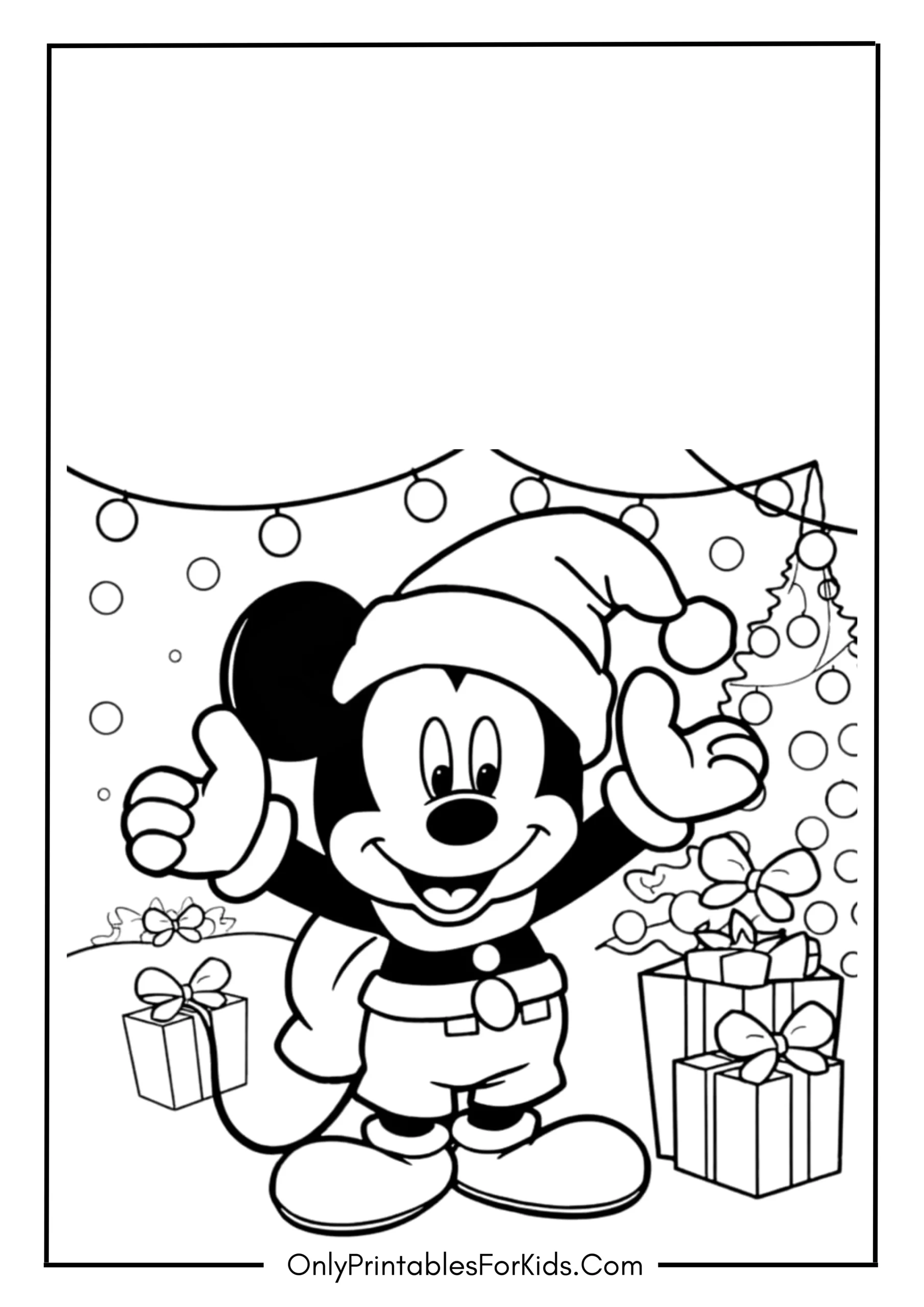 Mickey Mouse Christmas Coloring Pages