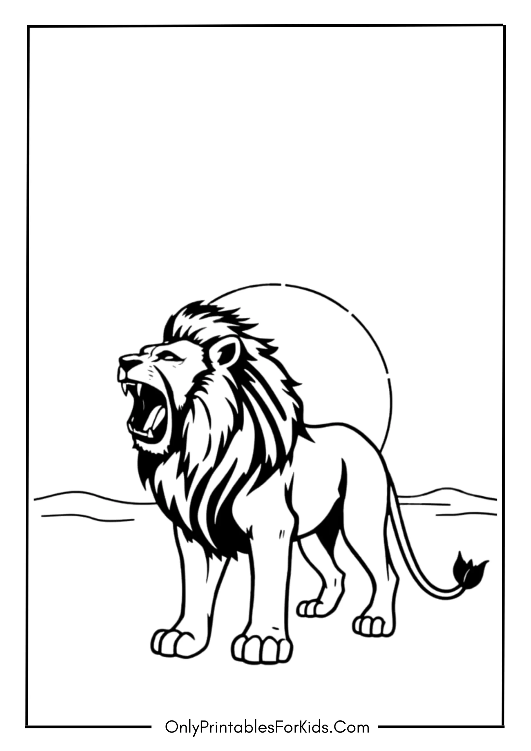 Mighty Lion Roars Across The Horizon