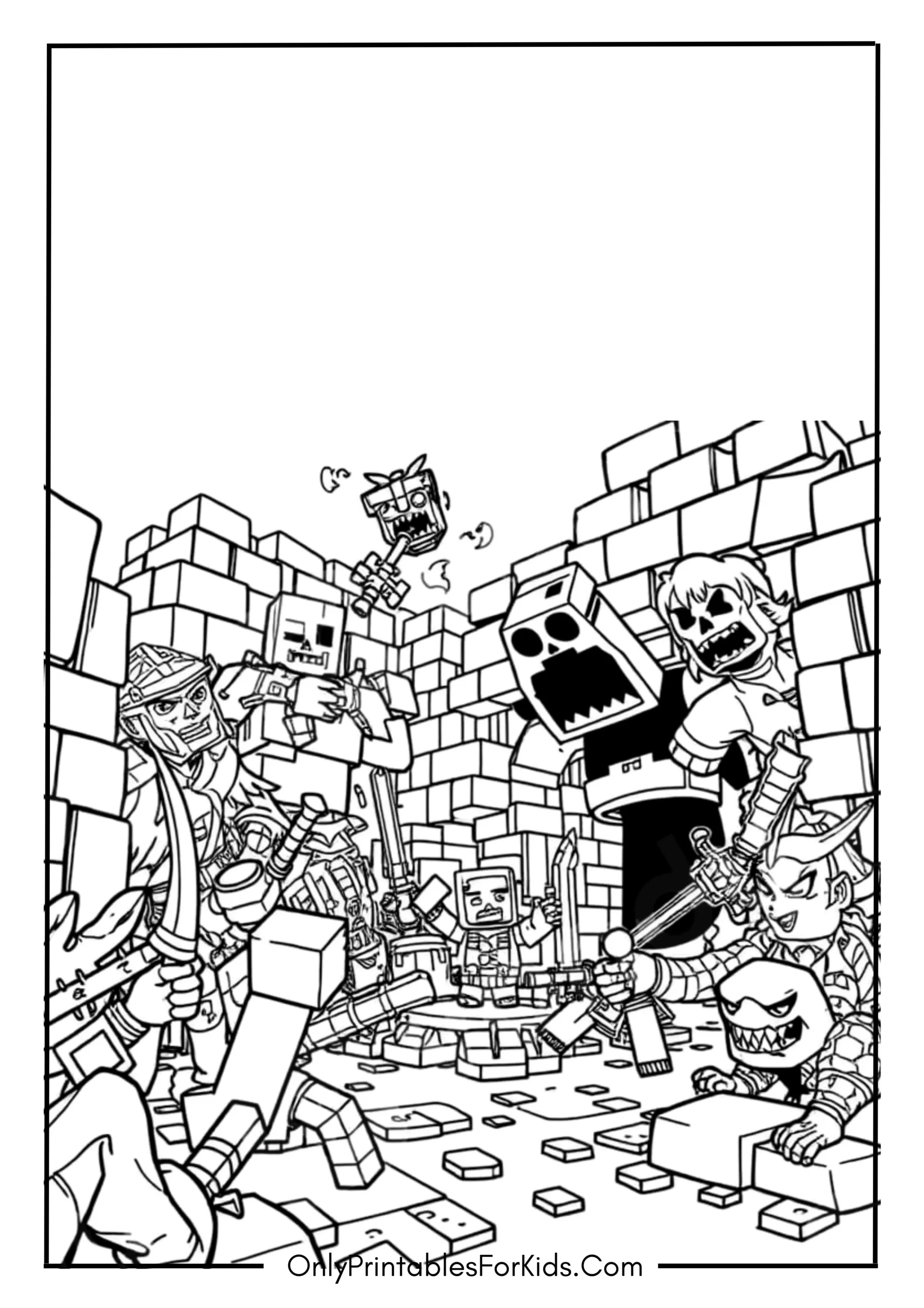 Minecraft Dungeons Coloring Page