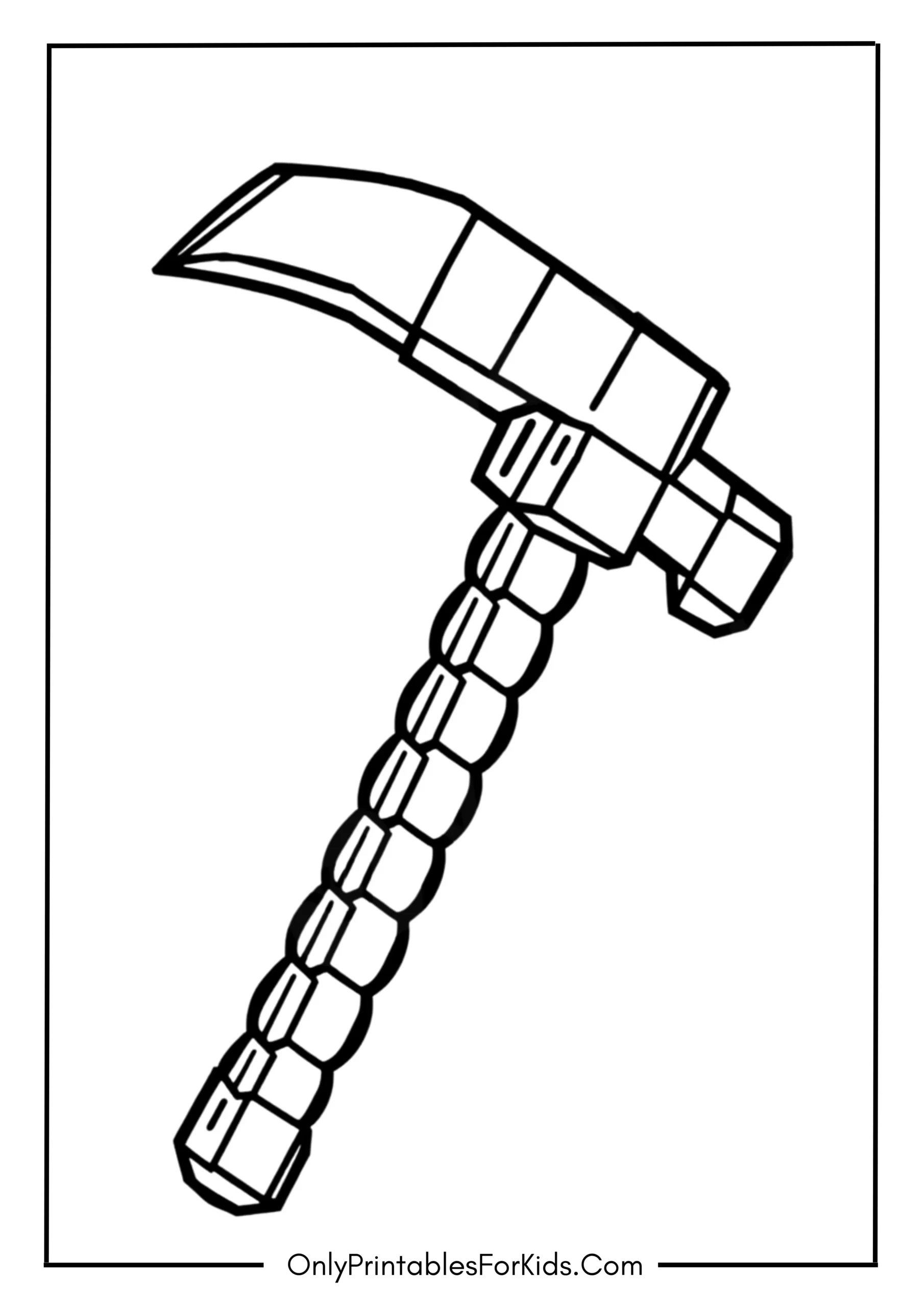 Minecraft Pickaxe Coloring Page