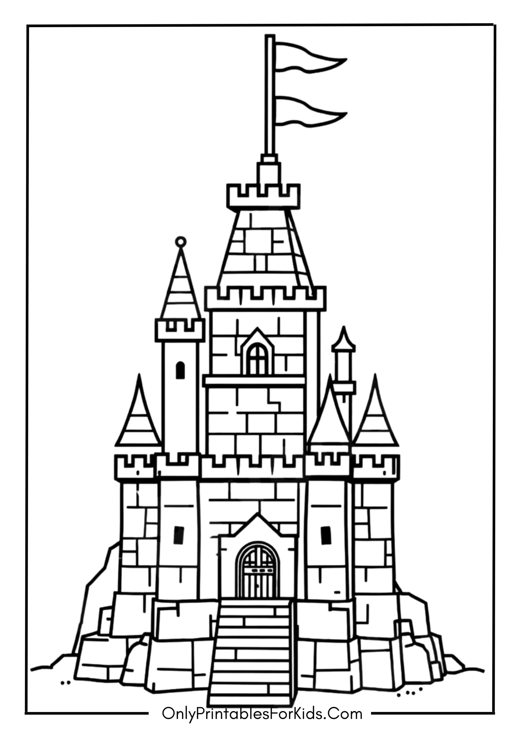 Minecraft Small Castle Coloring Page