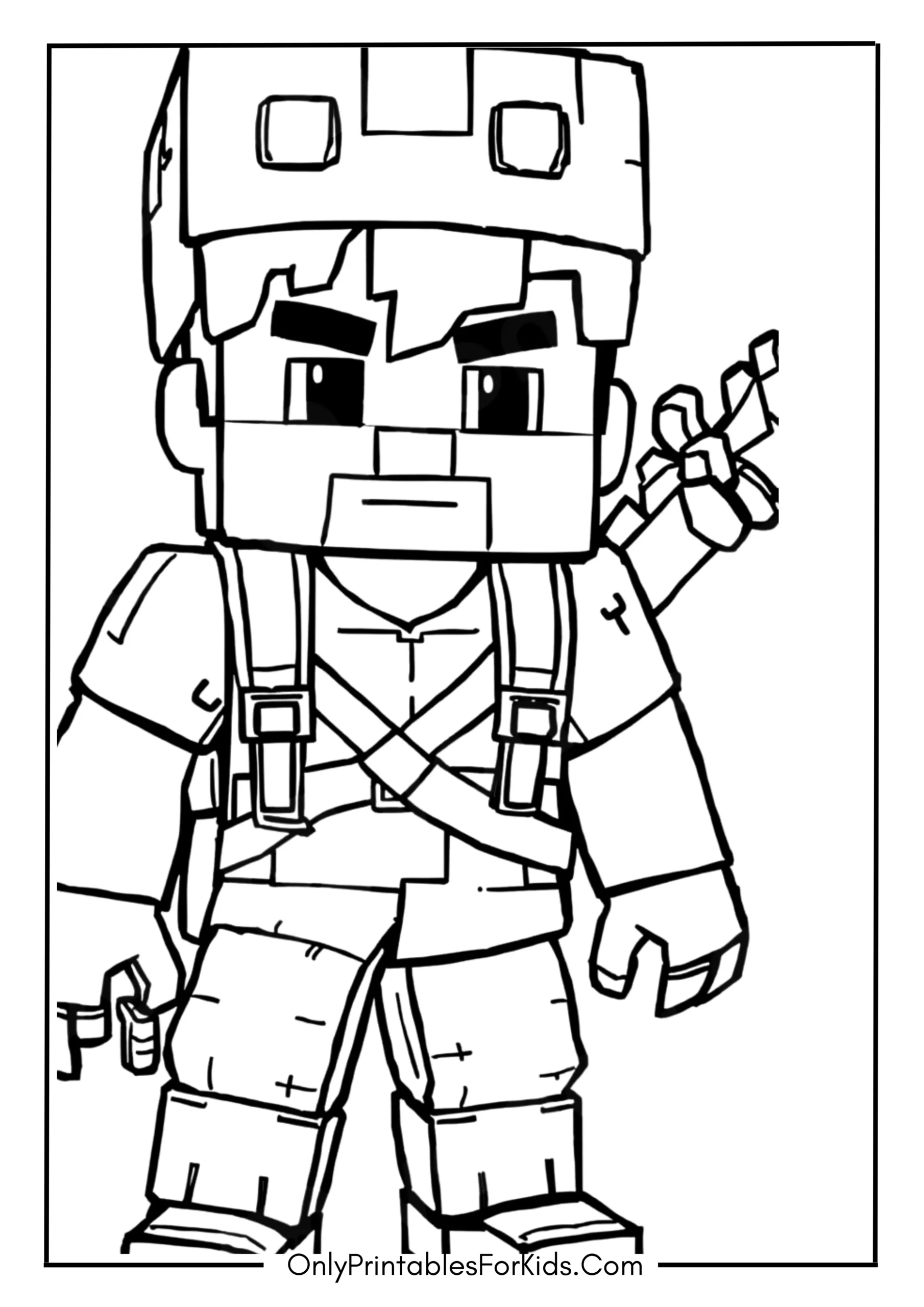 Minecraft Steve Coloring Page