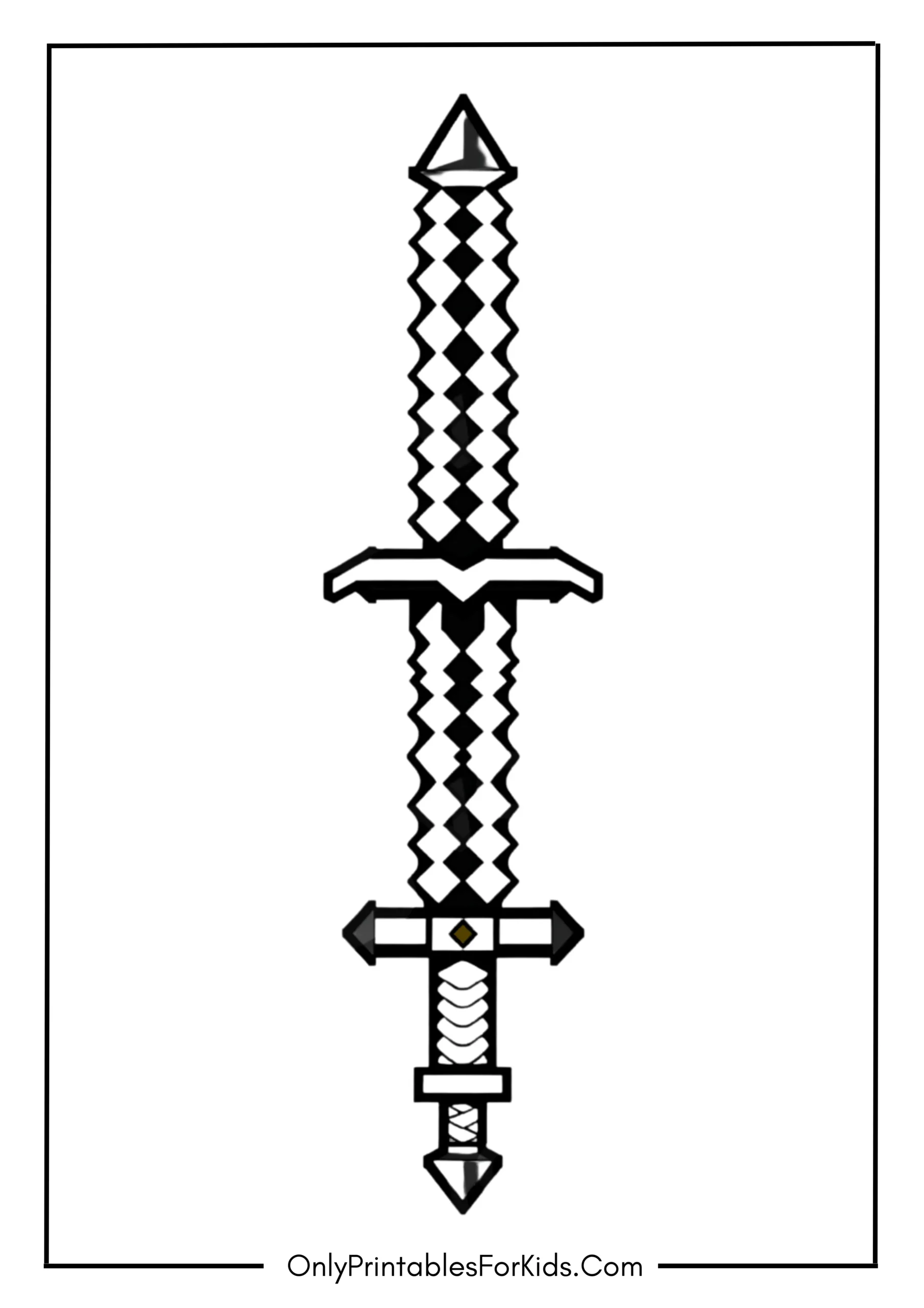 Minecraft Sword Coloring Page