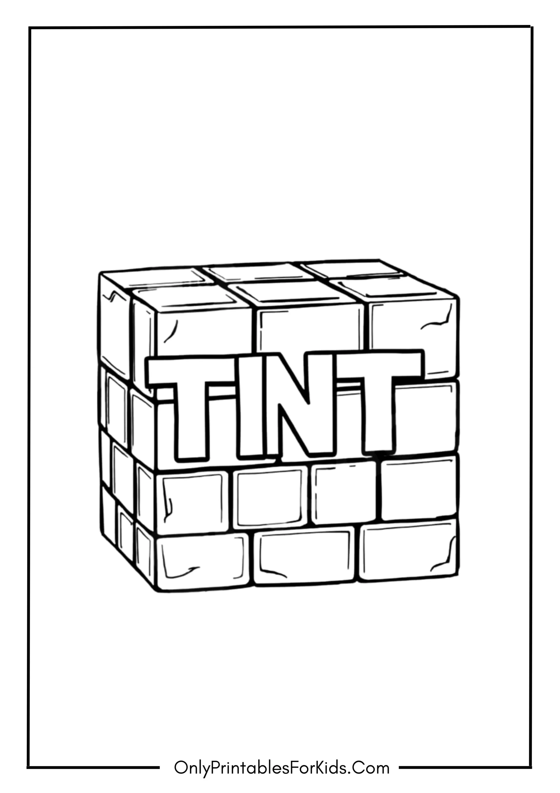 Minecraft TNT Coloring Page