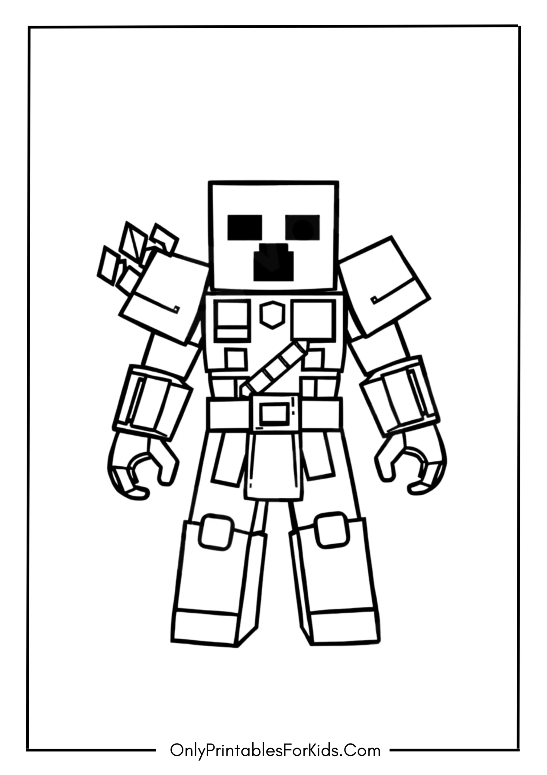 Minecraft Warden Coloring Page