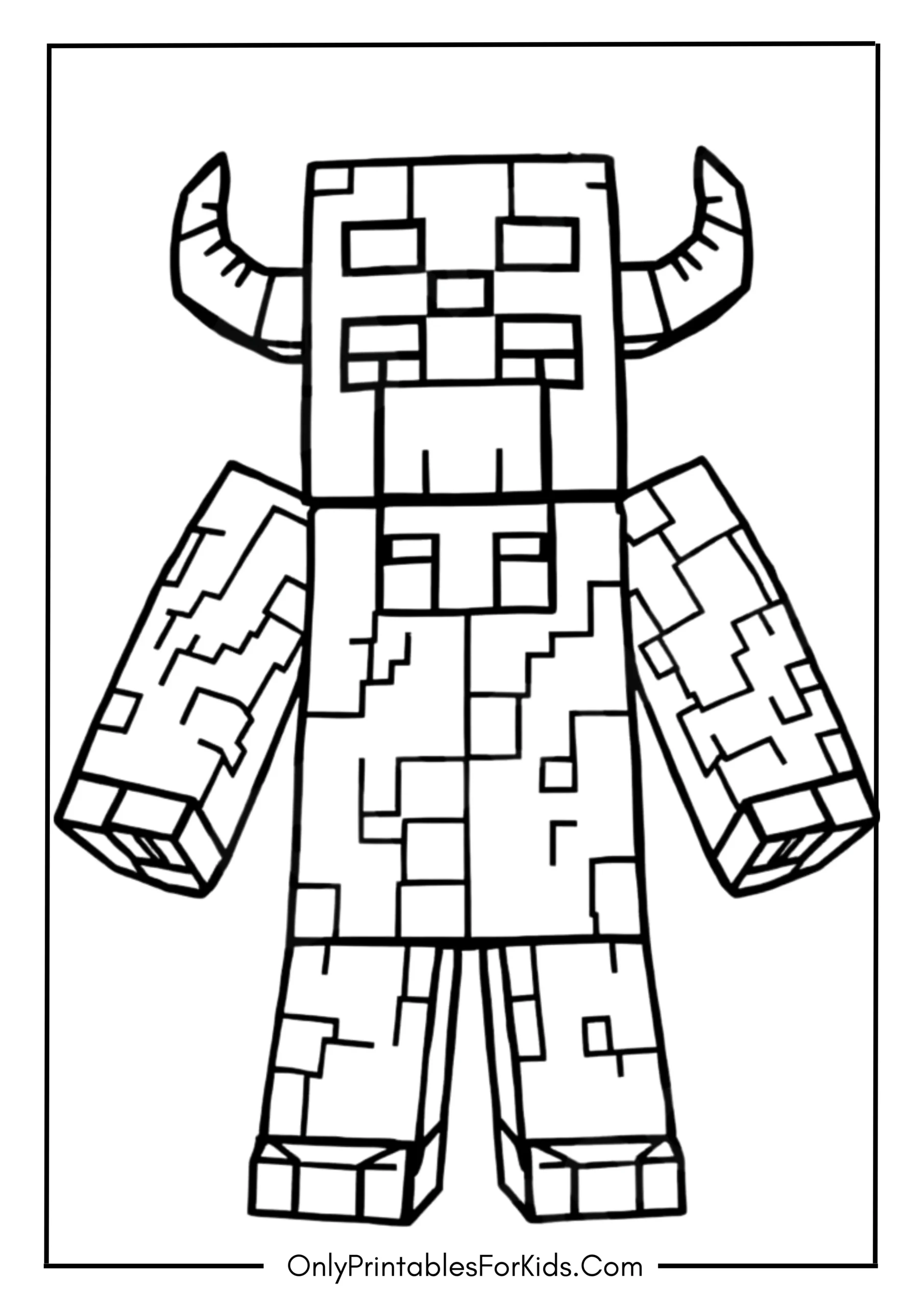Minecraft Wither Coloring Page