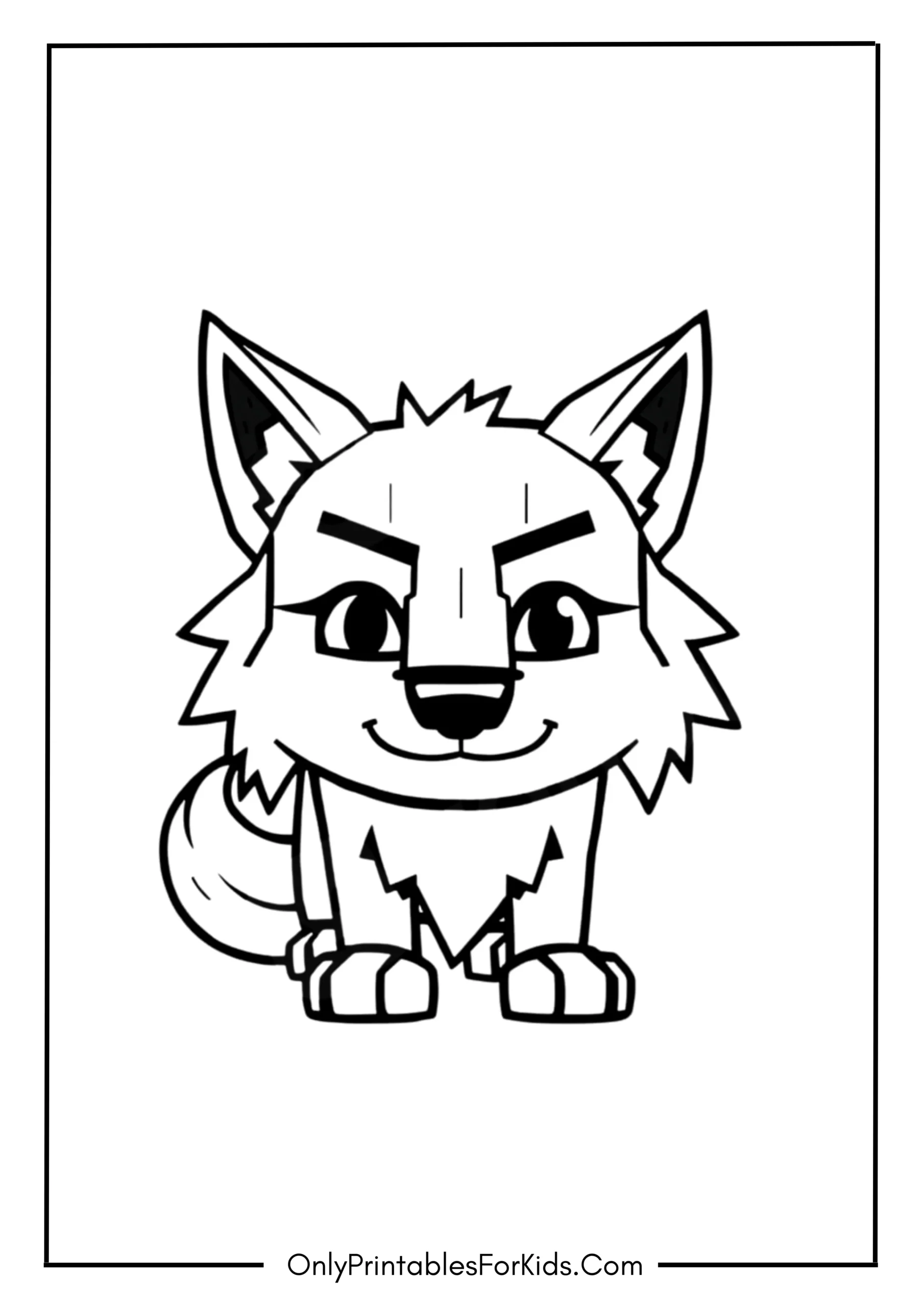 Minecraft Wolf Coloring Page