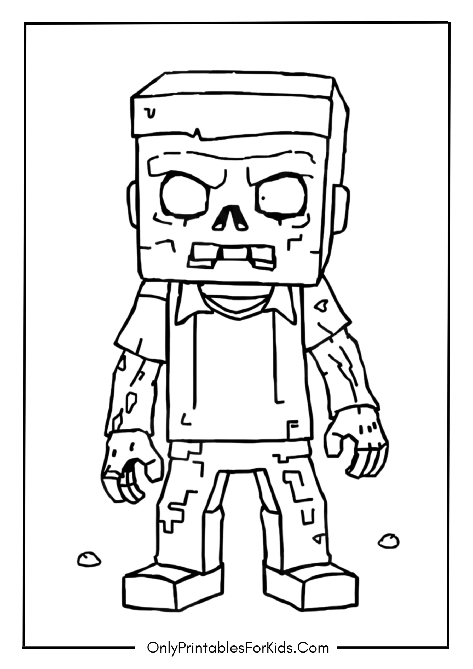 Minecraft Zombie Coloring Page