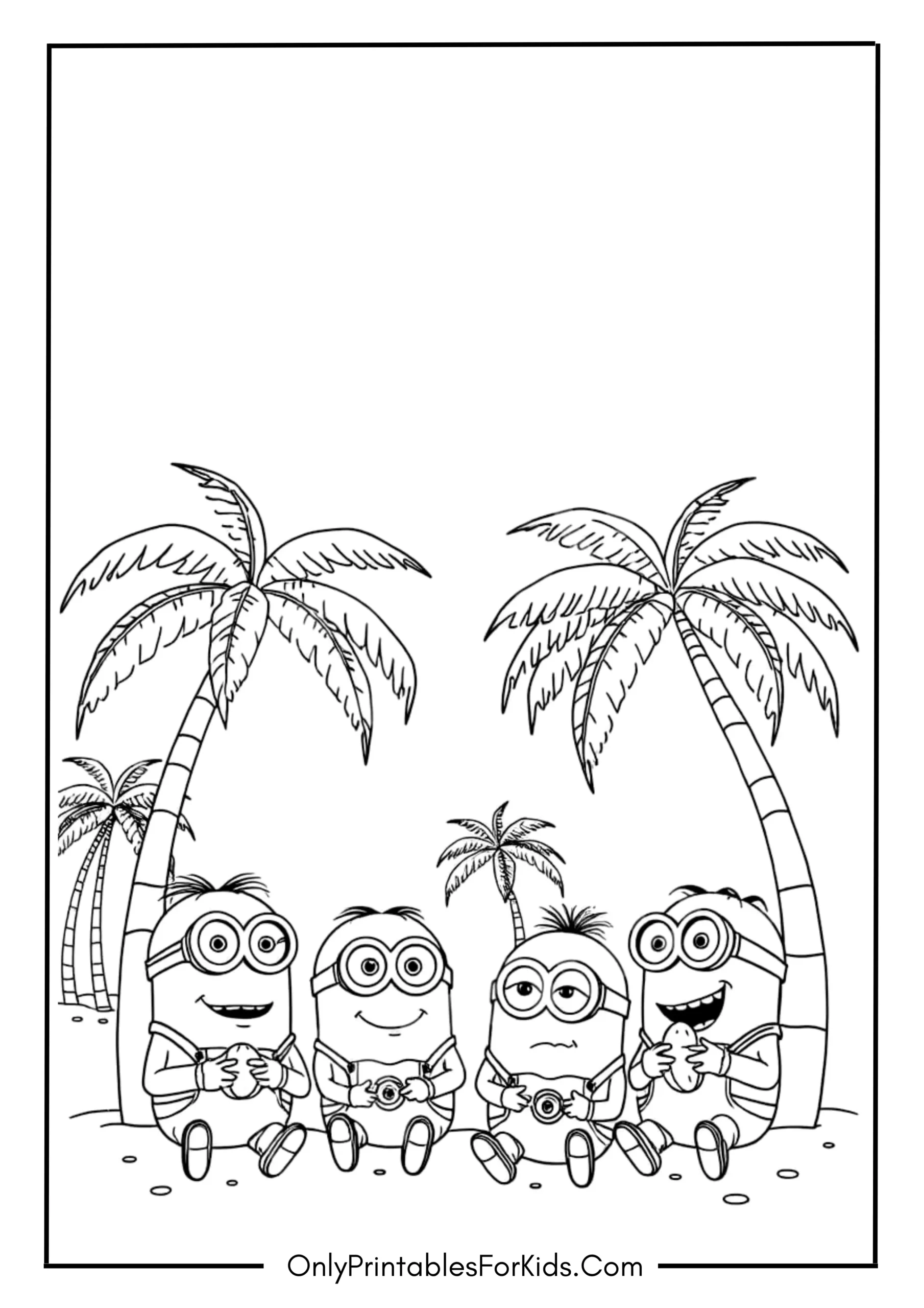 Minions Relaxing Under Palm Trees