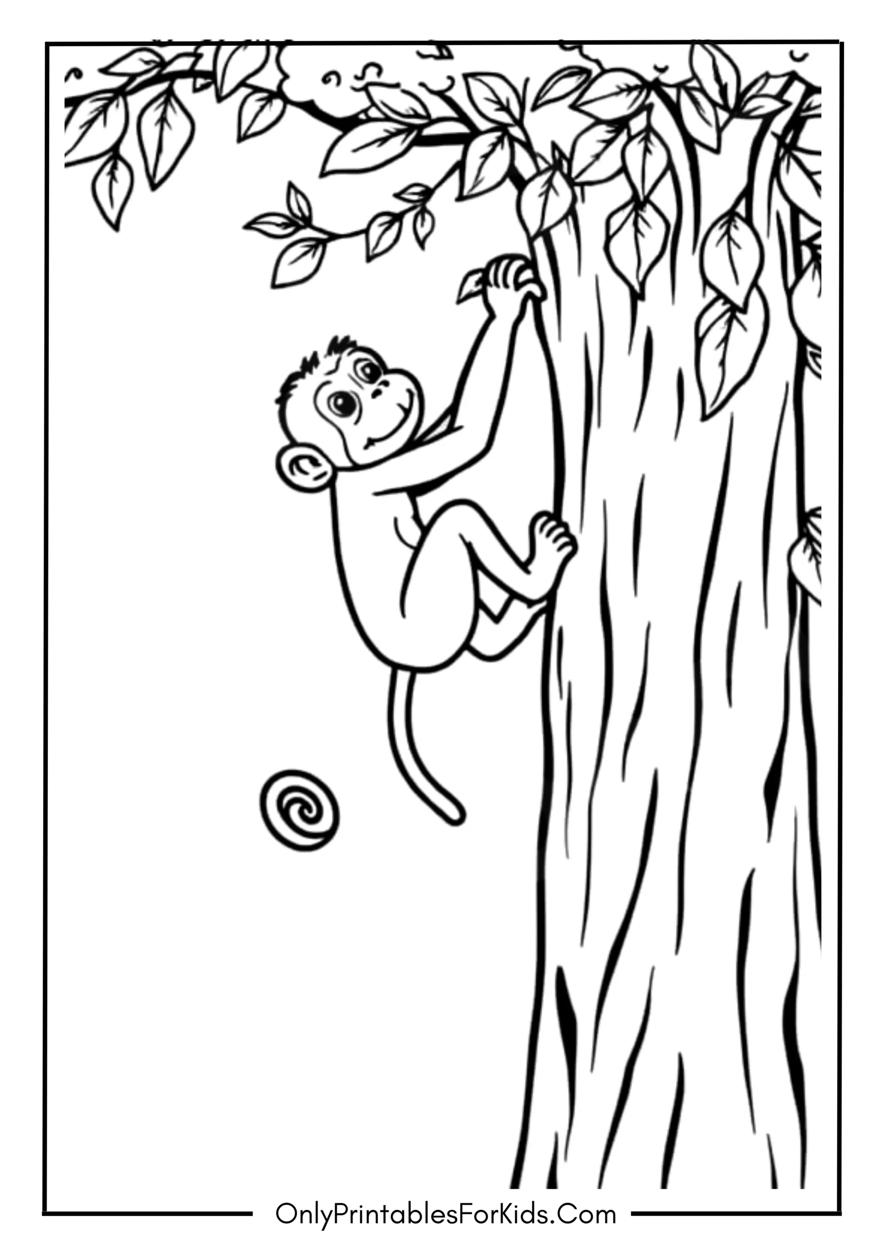 Monkey Climbing to the Top of the Tree