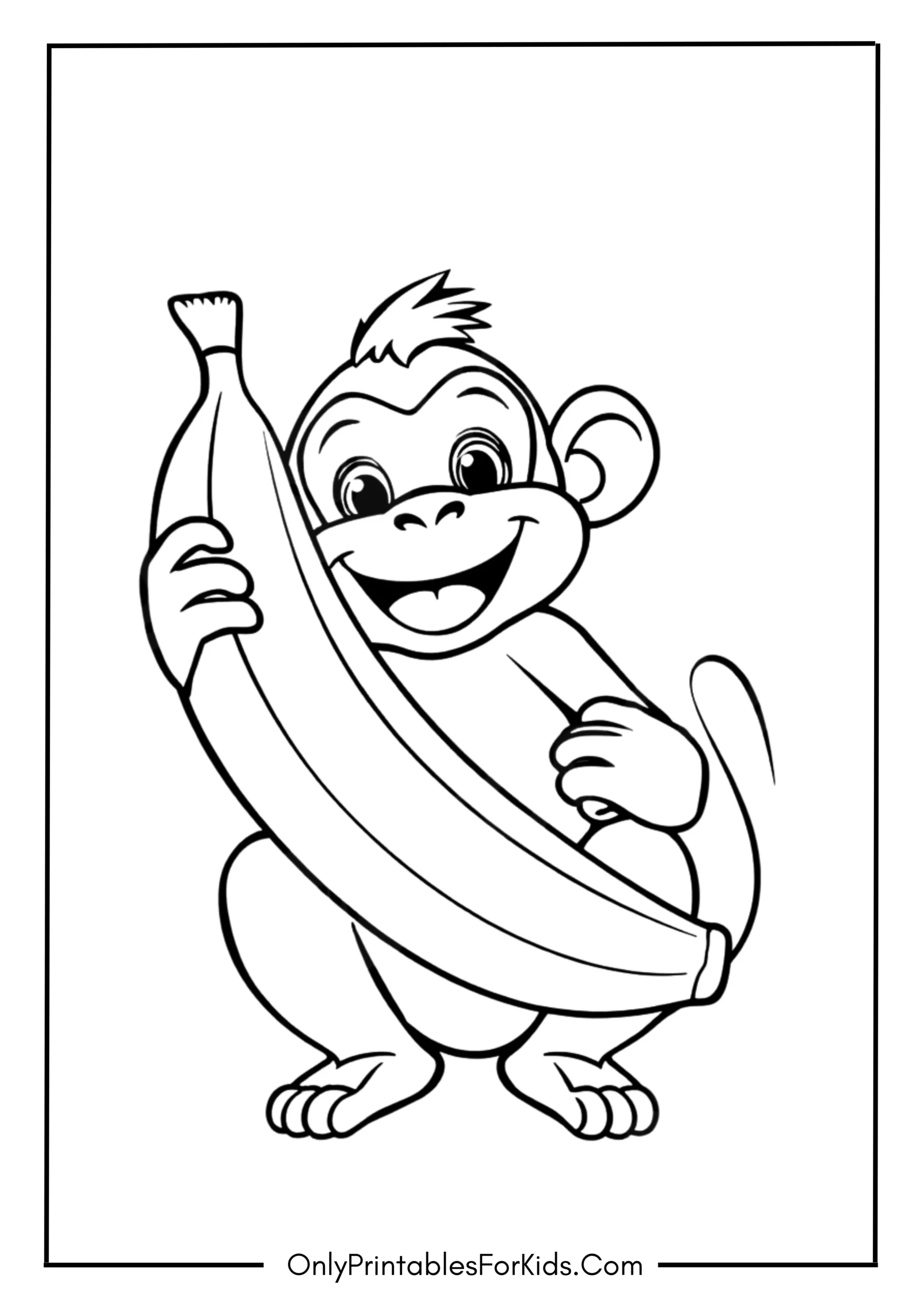 Monkey Holding a Giant Banana
