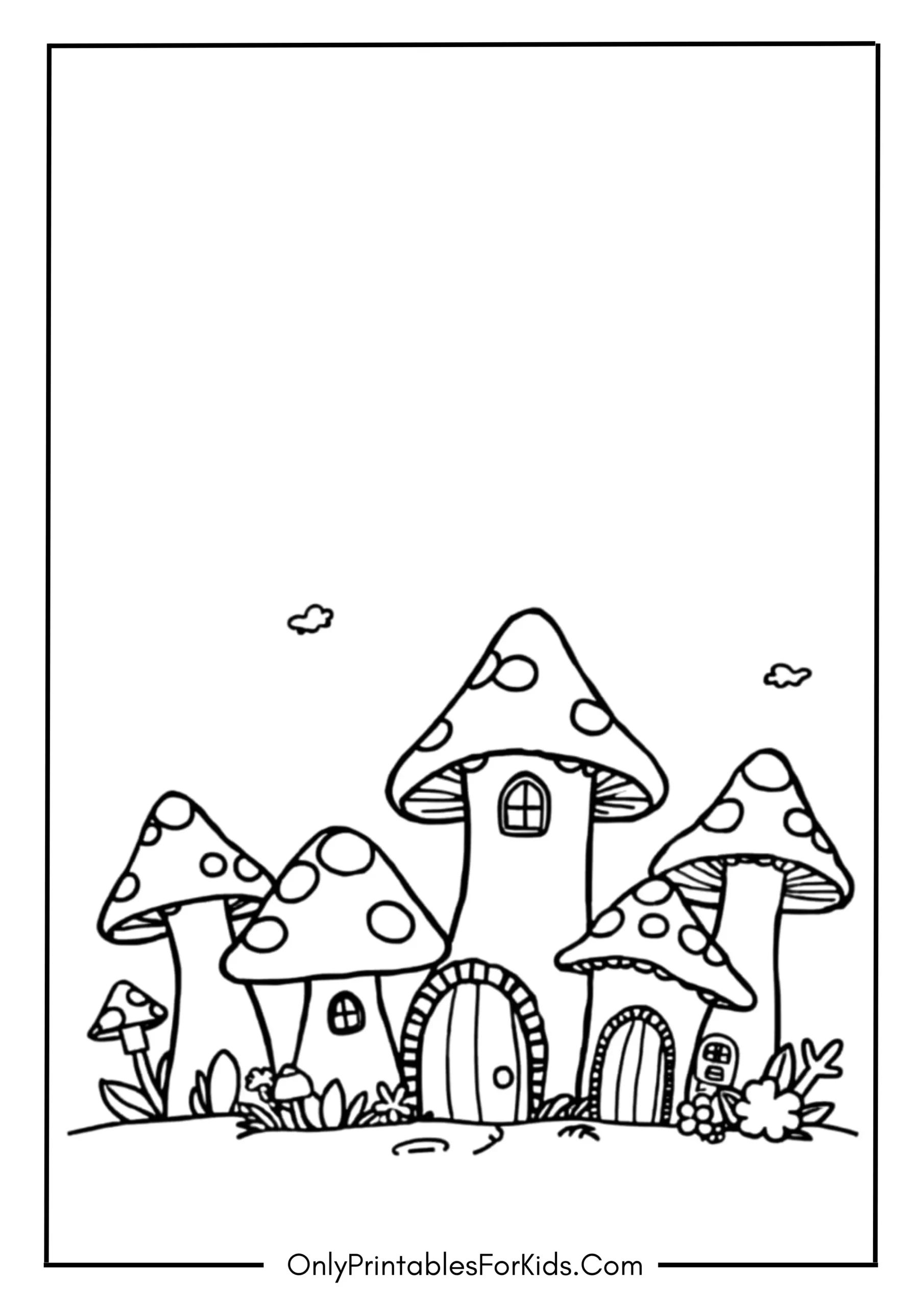 Mushroom Village Scene scaled