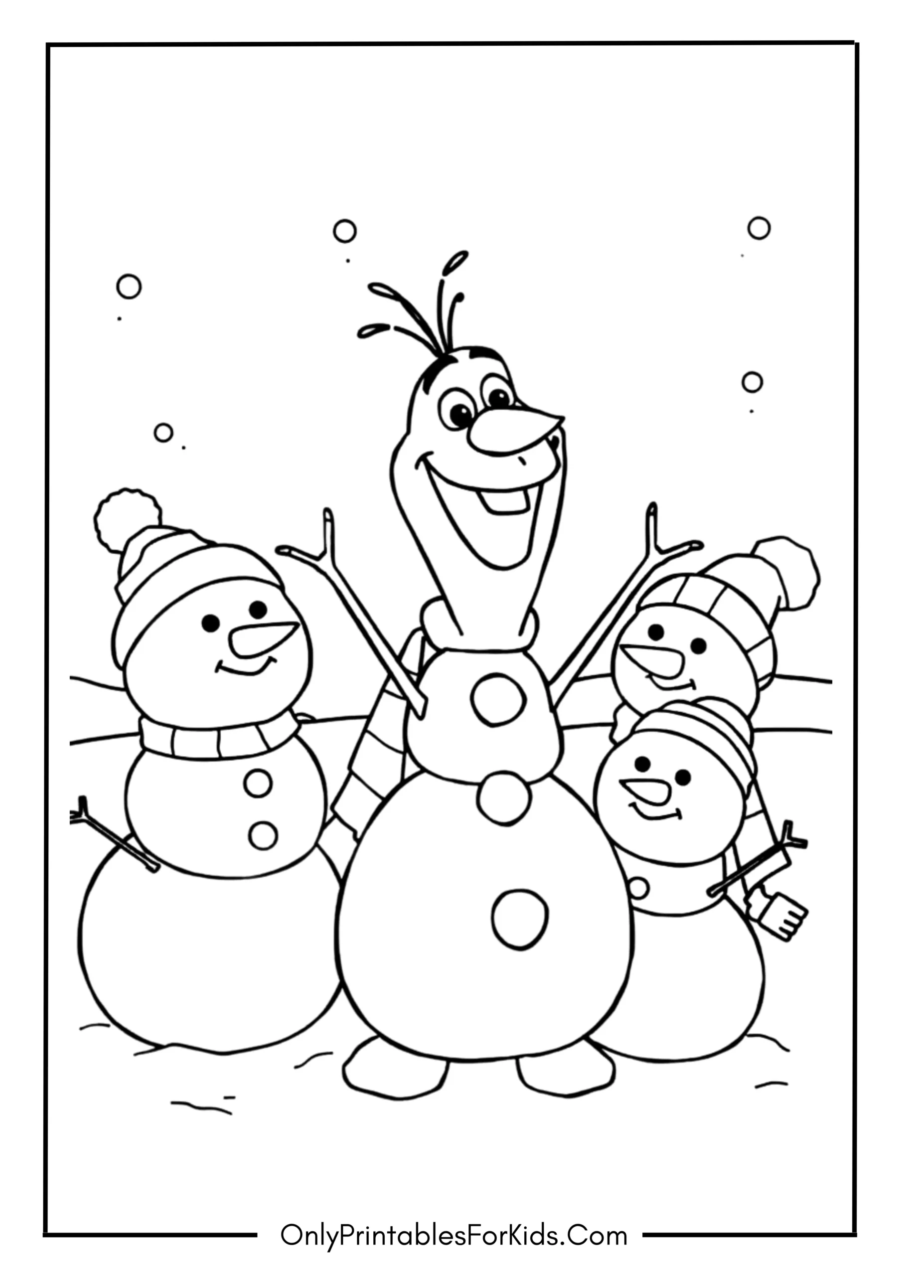 Olaf Building a Snowman Family for Christmas