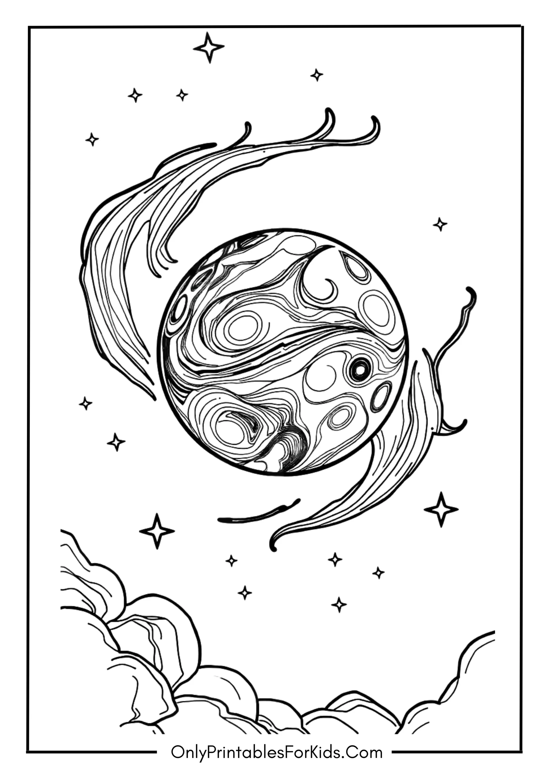 Planet Neptune Coloring Page scaled