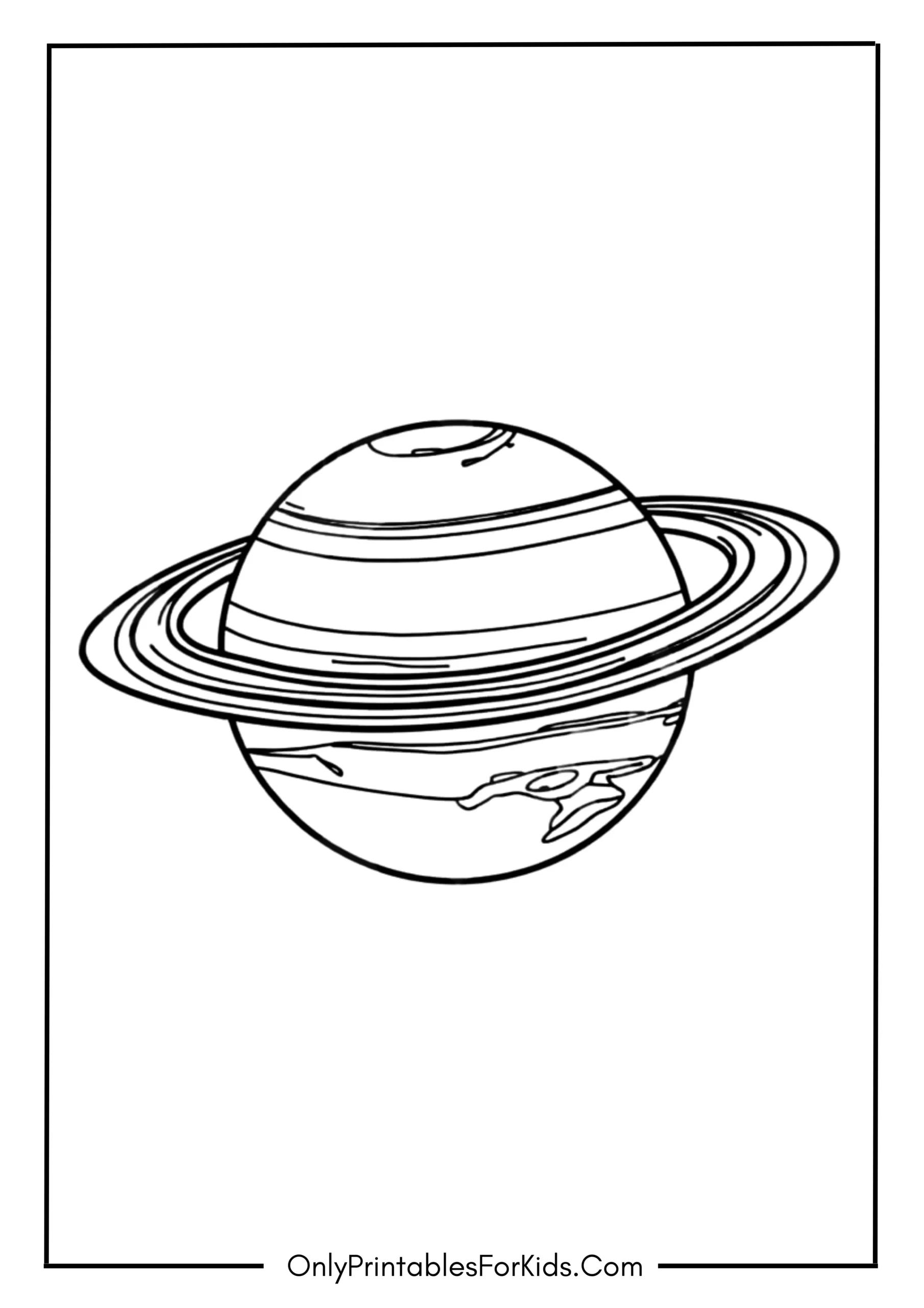 Planet Saturn Coloring Page scaled