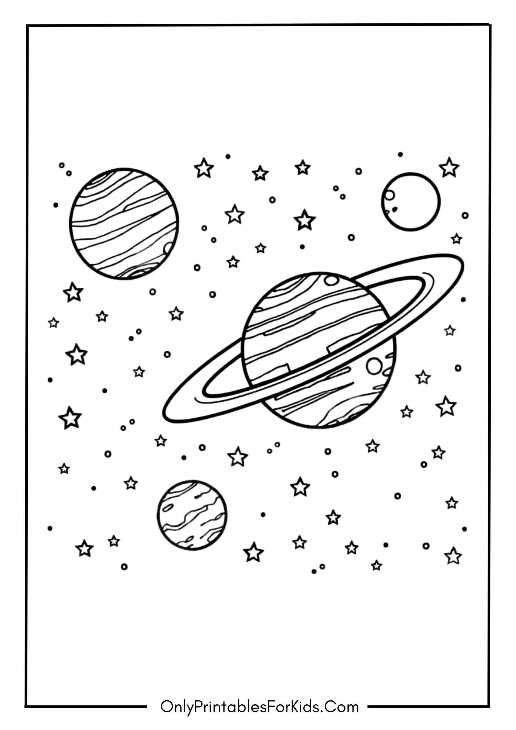Planets and Stars Coloring Page scaled