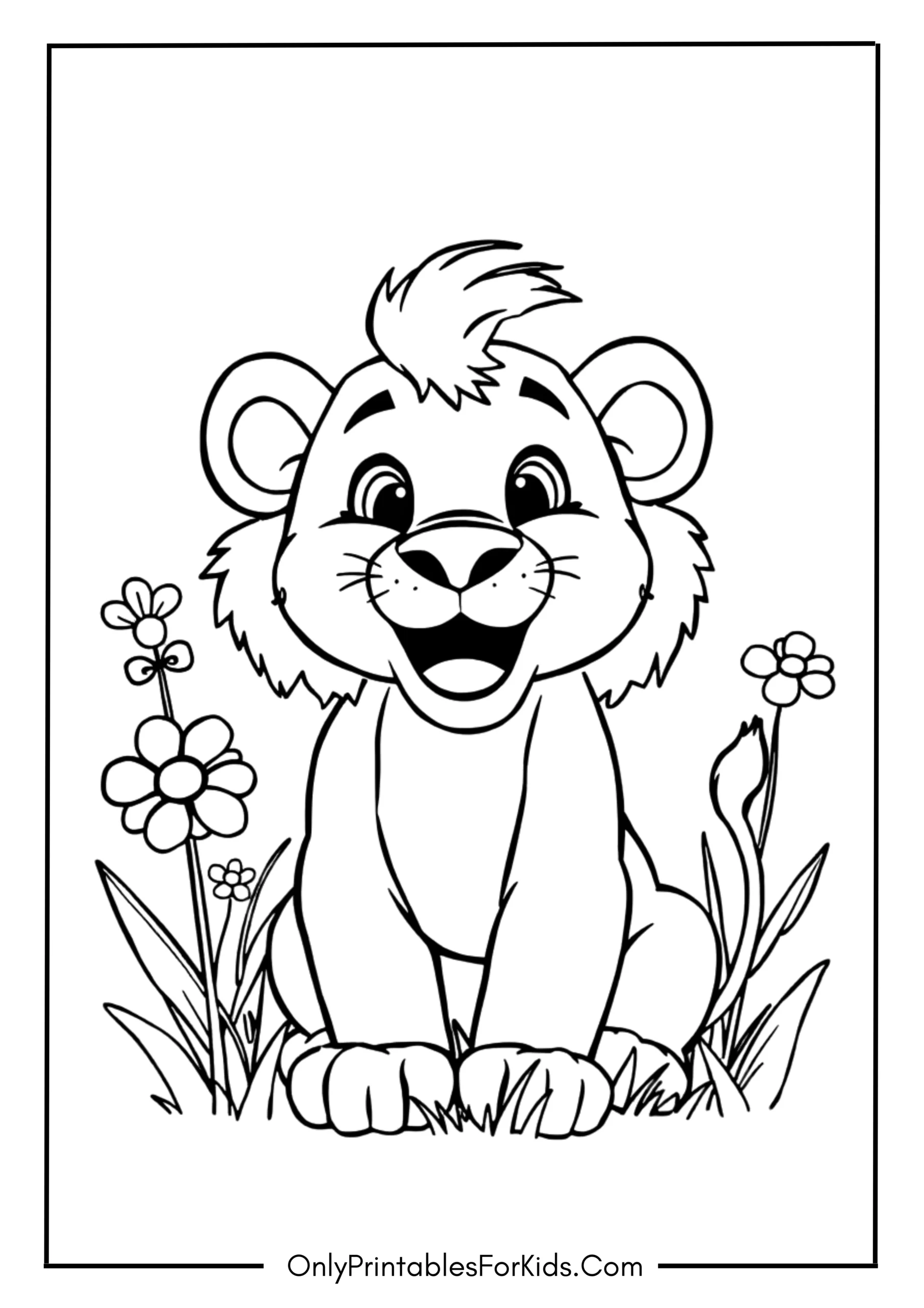 Playful Lion Cub With A Big Smile