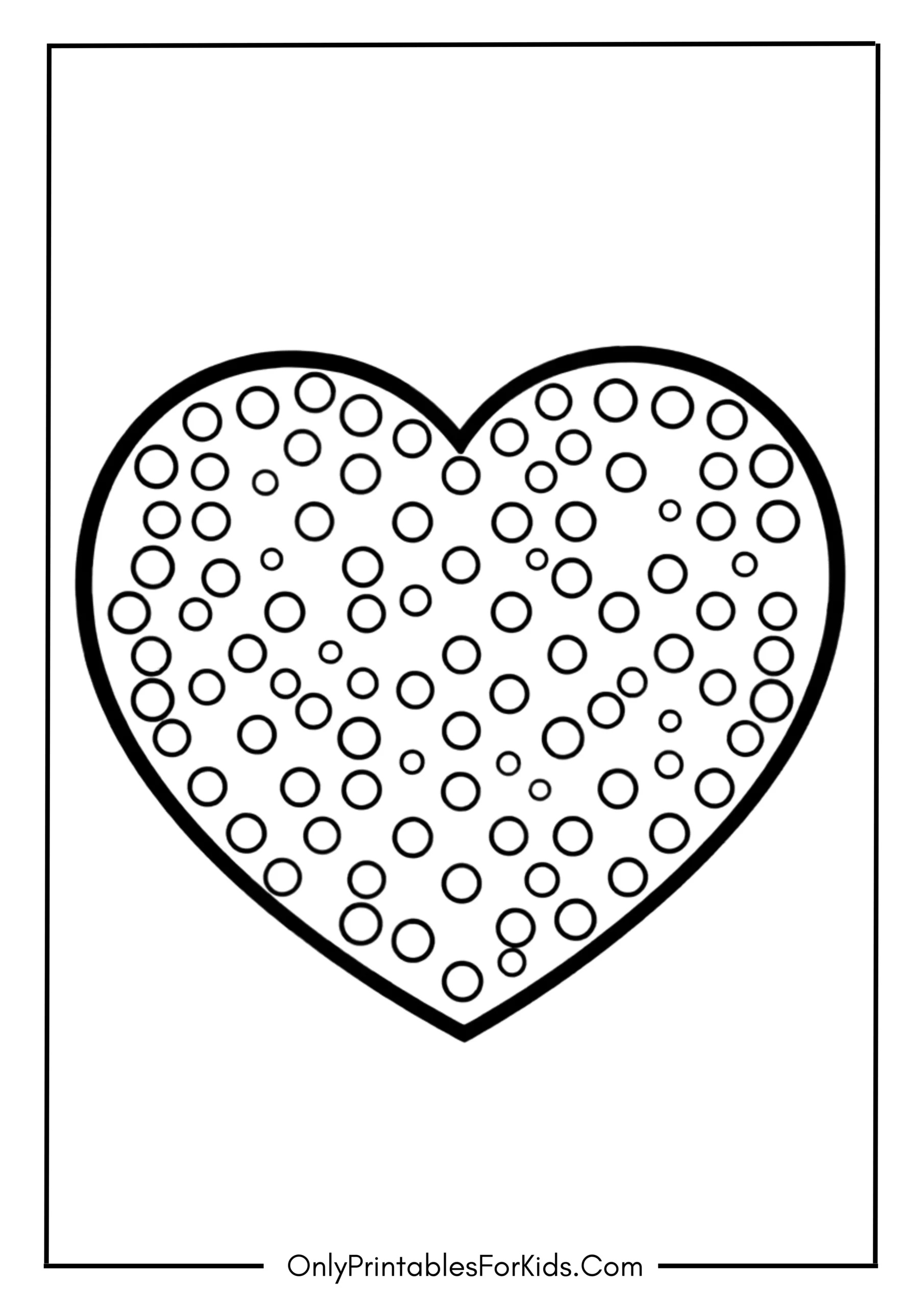 Polka Dot Heart Coloring Page